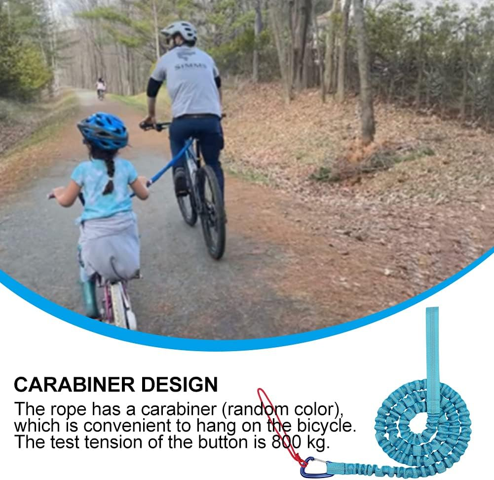 Bike Bungee Tow Rope for Kids,Child Bike Stretch Bungee Cord Pull behind Attachment High Strength MTB Elastic Rope(Red) image number 3