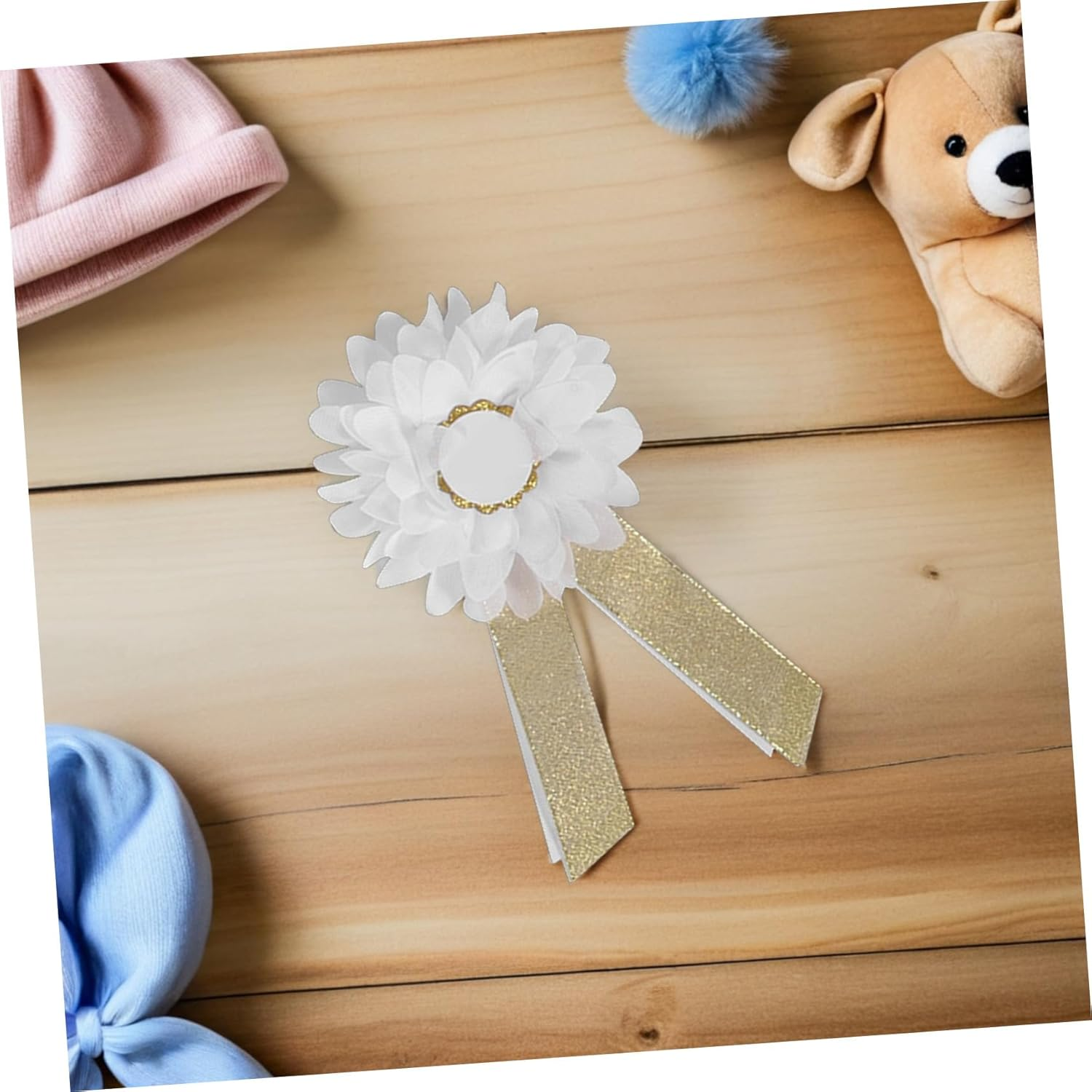 SHOWERORO Adjustable Maternity Flower Sash Belt with Back Support for Pregnant Women Elastic Stretchable Belly Band for Shower Pregnancy Photography And image number 6