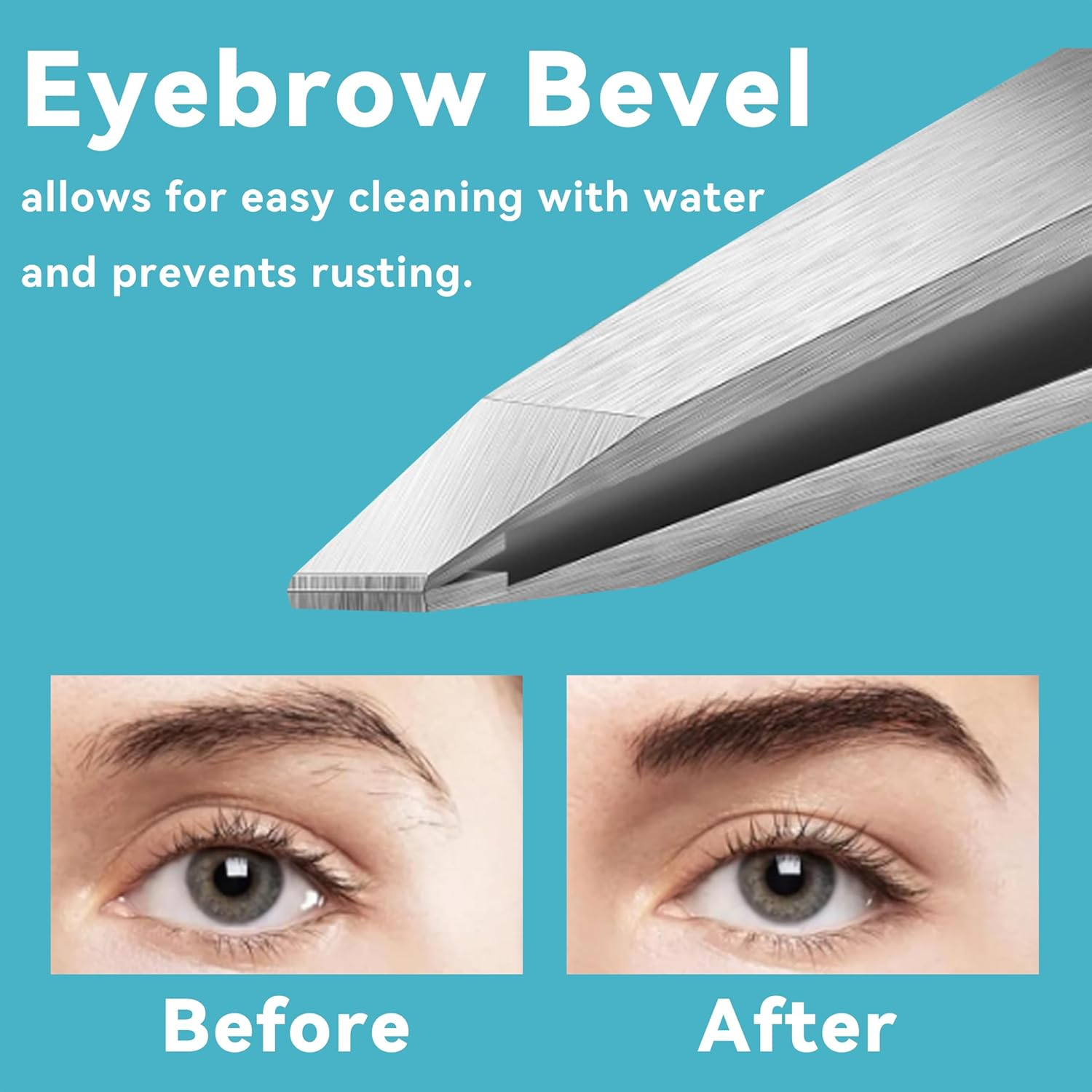 SANTUO Tweezers - Wide Handle & Tip Oblique, Stainless Steel, Unisex Professional Tweezers, Eyebrow Plucking & Eyelash Tweezers for Eyebrow Pluckers, Eyebrow Trimming, Eyelash Assistance (Silver) image number 6