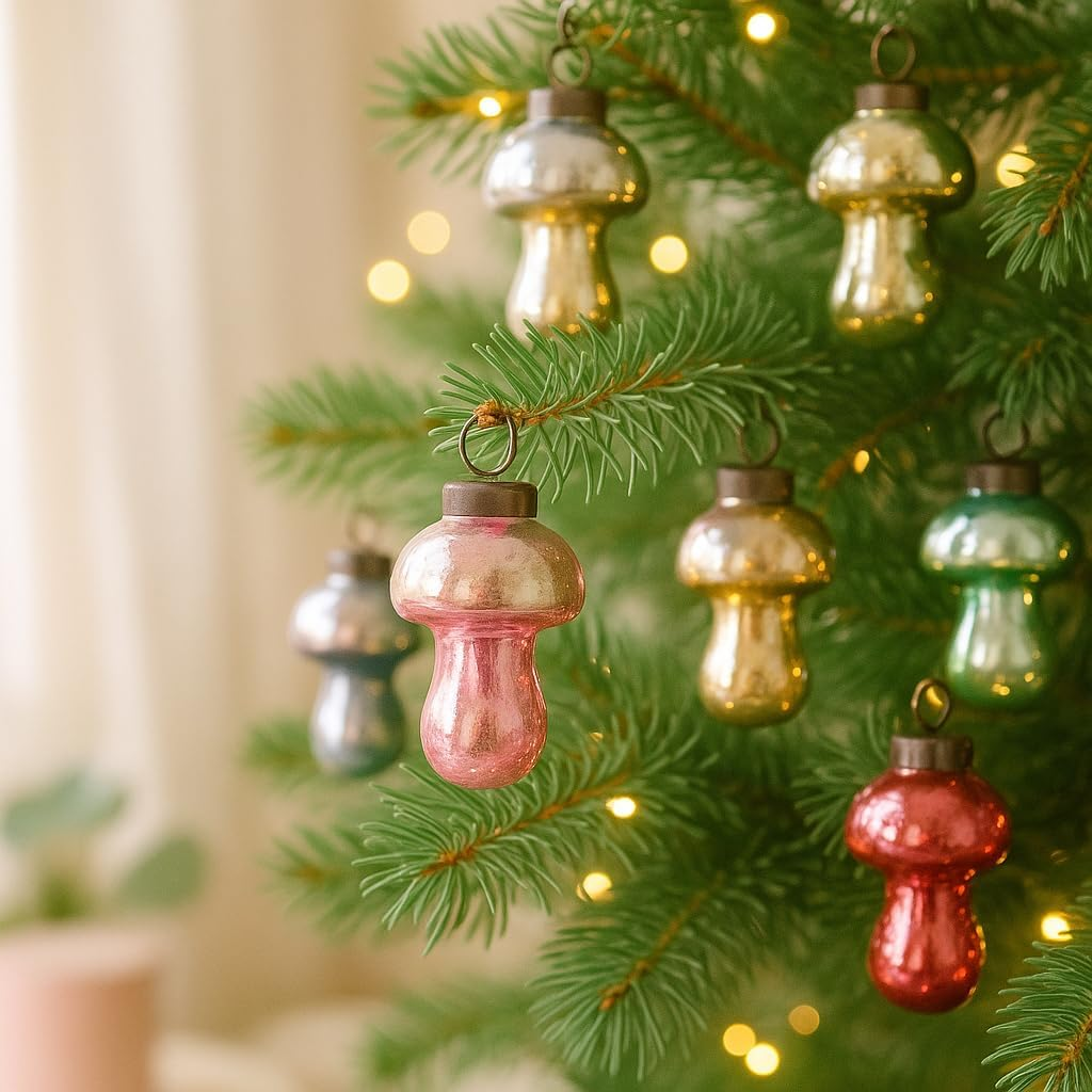 Indianshelf 12 Retro Vintage Unique Large Christmas Ornaments Multi Glass Christmas Balls for Christmas Tree, Halloween, New Year, Valentine Day, Holidays, Event & Wedding Party Decor- 2"