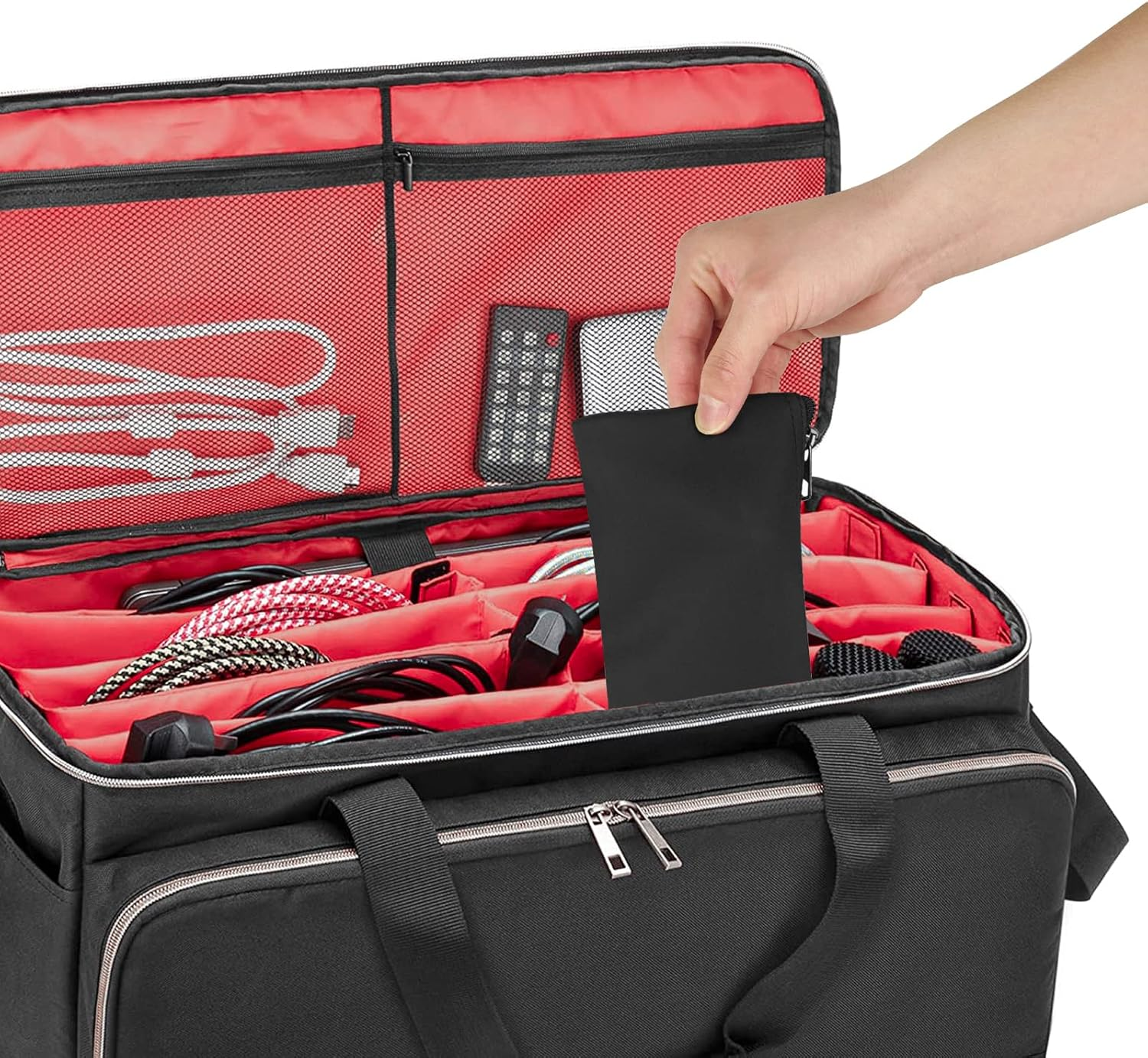 Geekria for Creators Microphone Zippered Pouch 3 Pack Compatible with Audio-Technica AT2005USB, Atr2100X-Usb, AT2010, Shure SM57, SM58, SM48, BETA 57A, AKG D5 Travel Protective Bag (Size S) image number 2