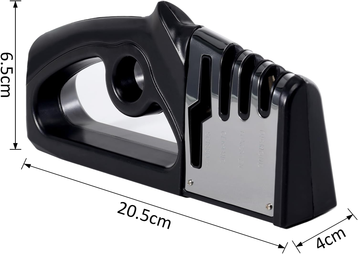 Kitchen Knife Sharpener Knife Sharpener for Kitchen Knives and Scissors, 4-In-1 Fast Sharpening Tool for Chefs and Home Kitchens (Black) image number 1
