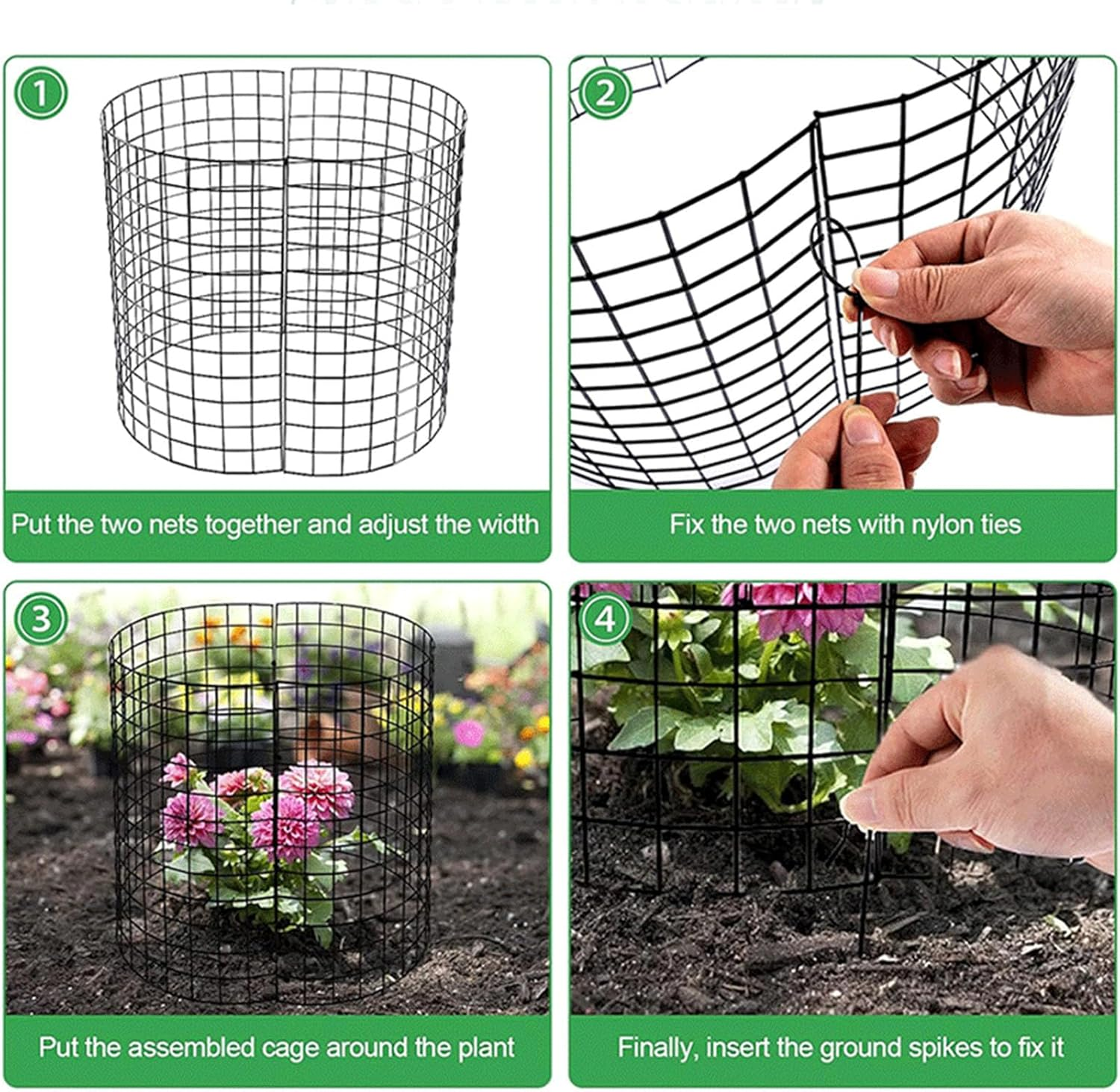 6 Pack Plant Protector from Animals, 5.31 X 16.54Inch Metal Plant Cages Wire Plant Protectors, Plant Protector from Animals, Metal Mesh to Keep Animals Out, for Garden Flowers image number 5