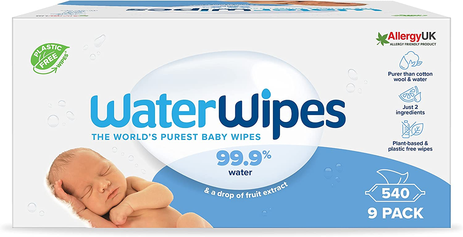 Waterwipes 720 Pack, Biodegradable Baby Wipes, 99.9% Water Based Wet Wiped, Unscented & Hypoallergenic, for Sensitive Skin & Newborns (12 Packs X 60 Wipes) image number 6