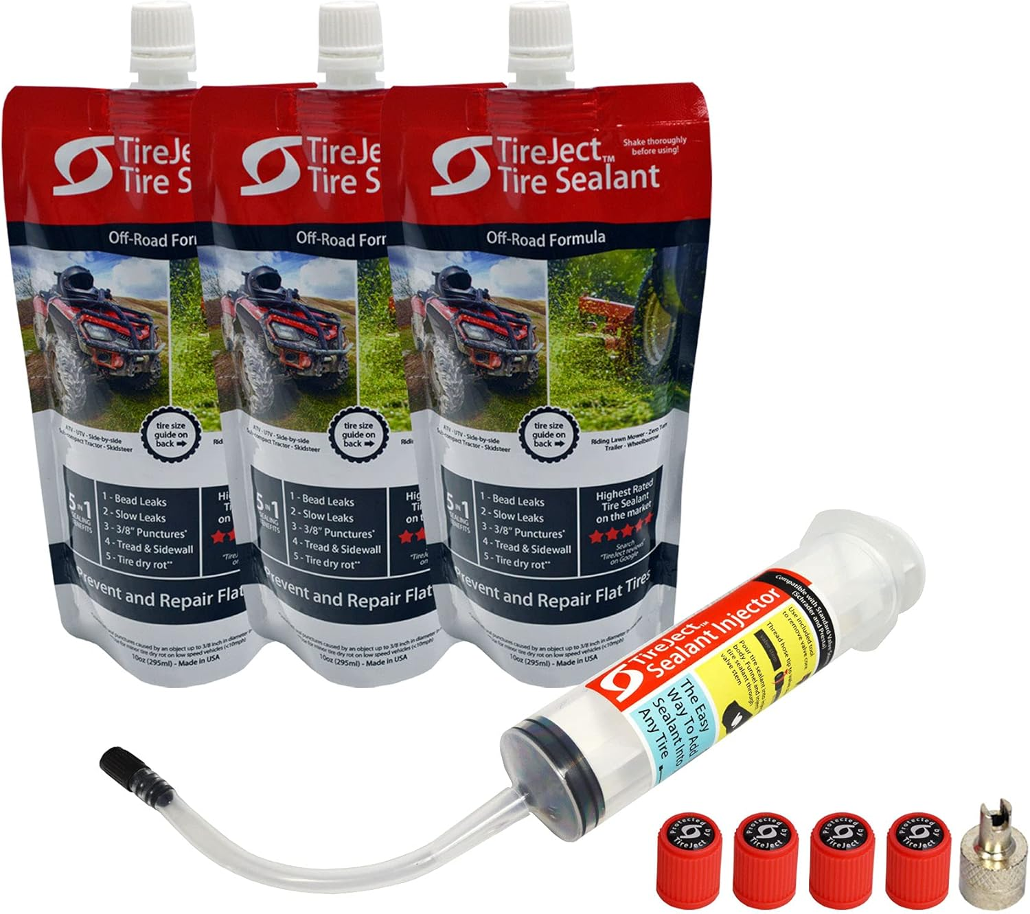 Lawn Mower Tire Sealant - Flat Tire Protection Kit with Sealant Injector image number 4