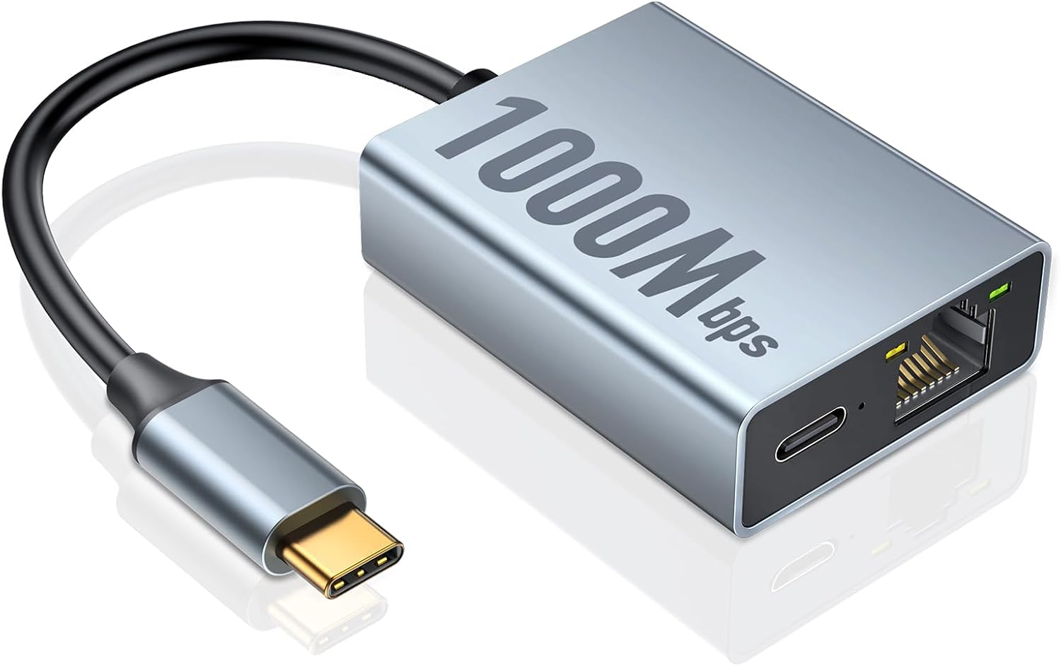 ZEXMTE USB C to Ethernet Adapter for Chromecast with Google TV, USB C to RJ45 1000Mbps Ethernet Network Adapter, Compatible with Chromecast Google TV (HD/4K), Laptop, Tablet - Adhesive Tape Included