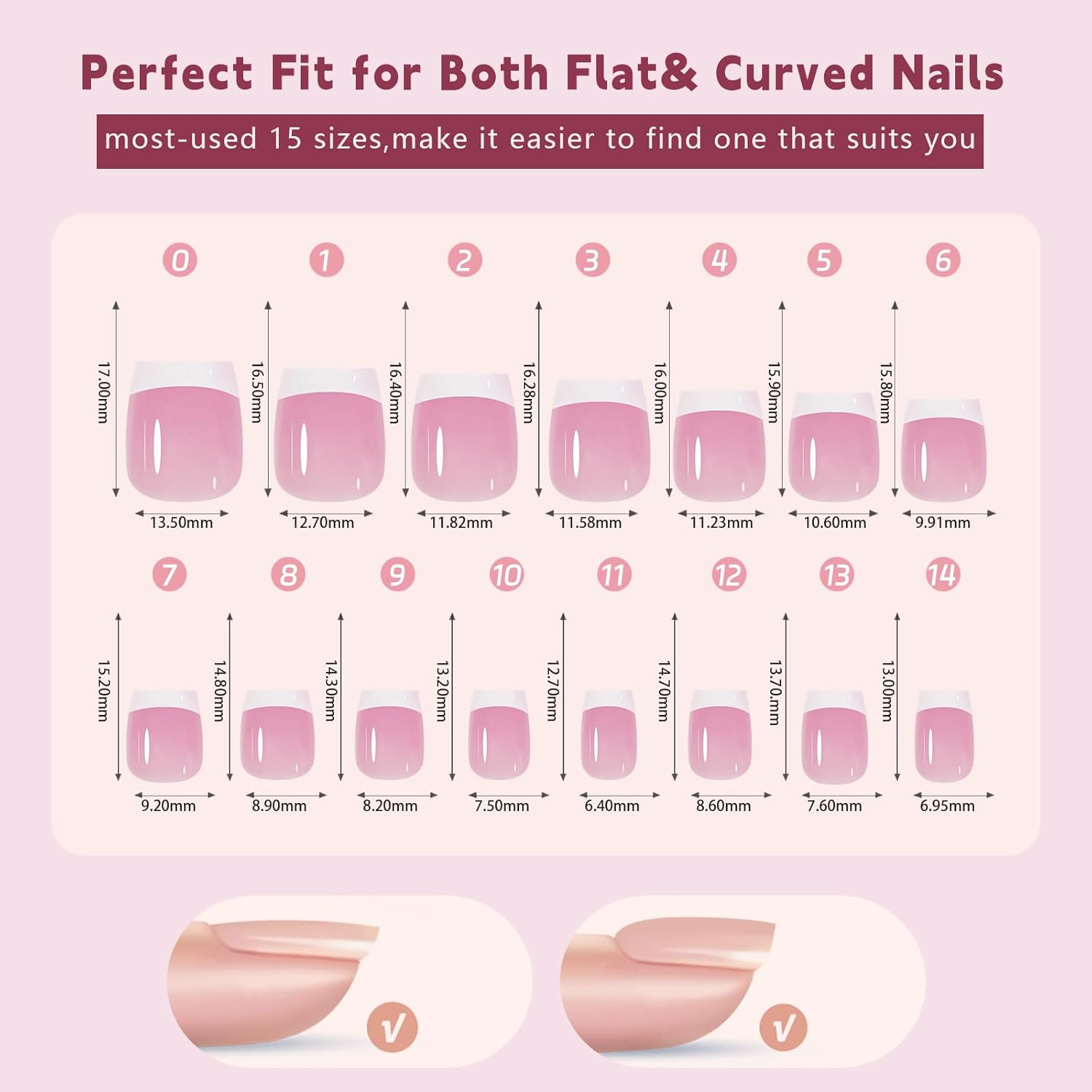 Nail Tips Set, 150 PCS Nail Tips for Acrylic Nails, Full Cover French Ballerina Nail Tips Fake Nails, Soft Gel Fake Nails Tips, Soak off Fake Nail for Nail Tips Art Salons and Home DIY, 021 image number 3