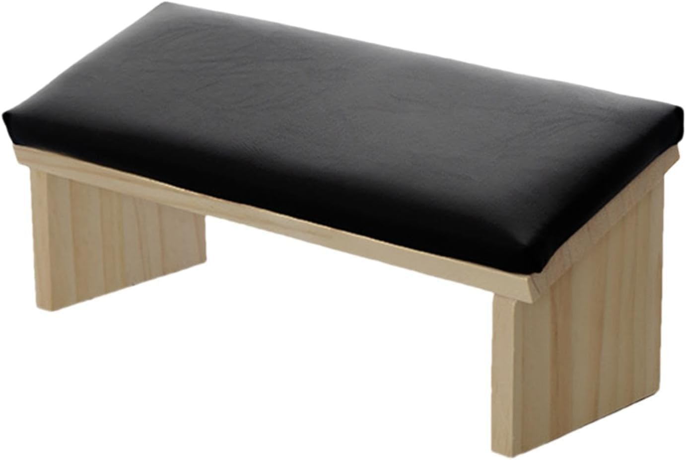 Nail Arm Rest,Wooden Leather Manicure Hand Rest in Bevel Design Comfortable Nail Polishing Arm Rest (White)