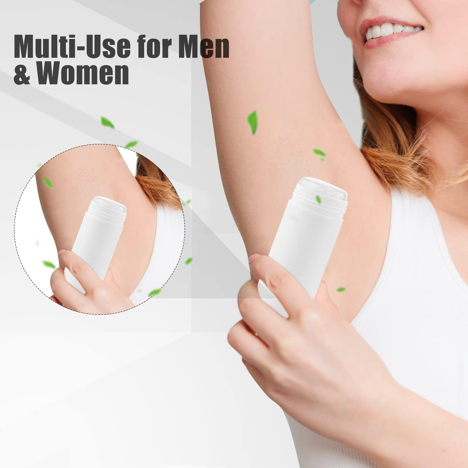 60Ml/2Oz Plastic Deodorant Containers round Twist up Empty Bottles Refillable Stick Deodorant Tubes for Heel Balm Lotion Bar Crayon DIY Lipstick - 8 Pack image number 5