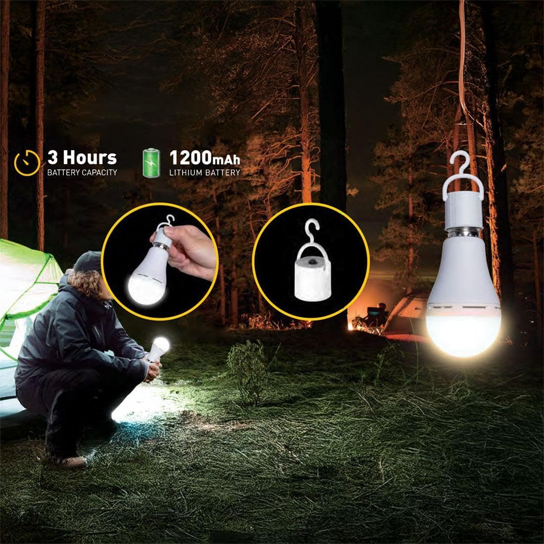 2 X Portable Battery Globe Light, 450 Lumens, 5W, 3 Hour Runtime, 5000K, Hook Mount image number 1