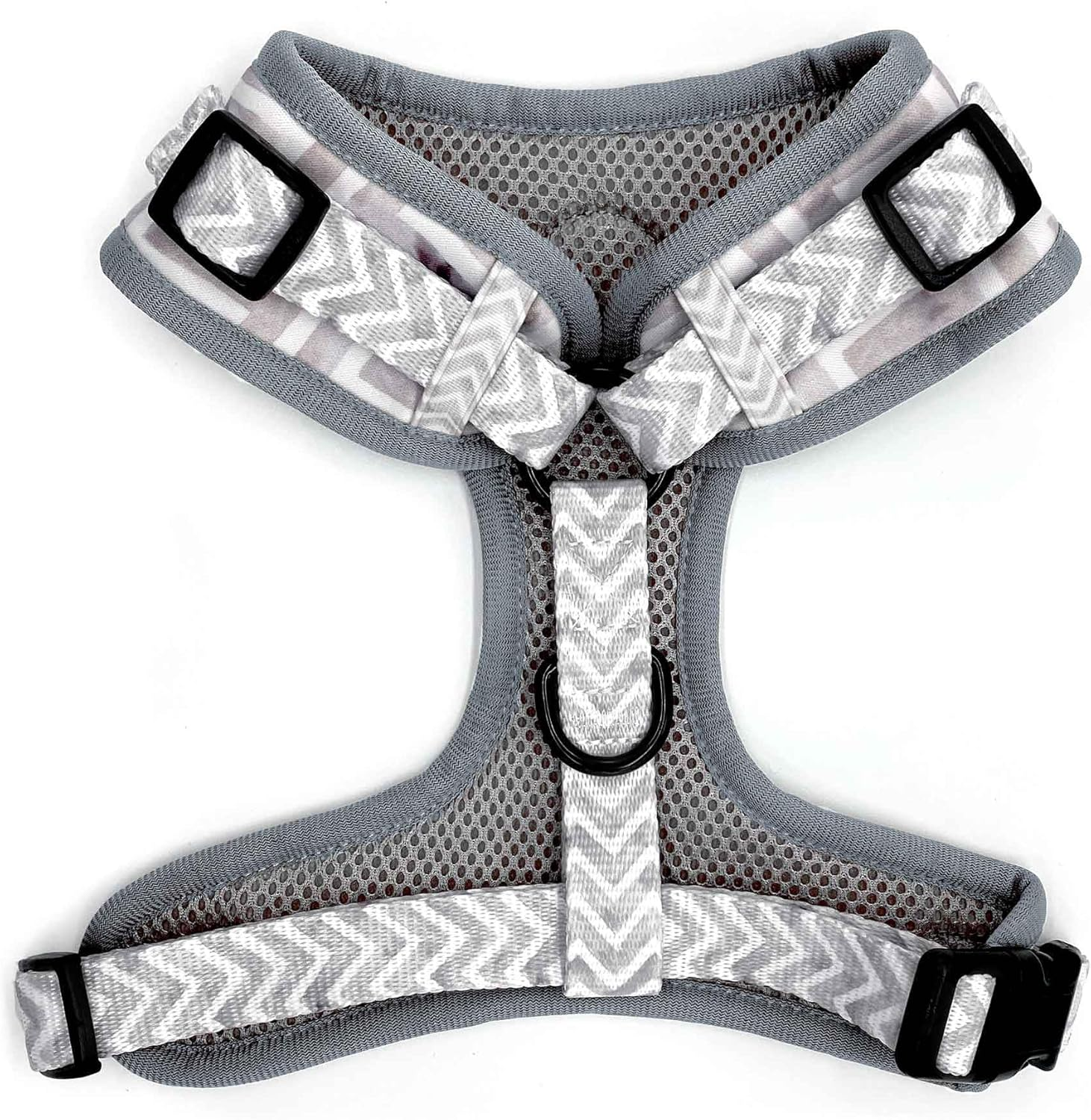 4-Piece Walkies Bundle [Pipco Pets] - Adjustable Dog Harness + Collar + Lead + Poo Bag Dispenser | Cute Colourful Patterns | Perfect Fit, Escape Proof Vest | Safe and Secure | (M, Gettin' Ziggy) image number 1