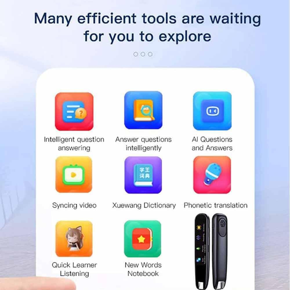 Smart Scan Translation Pen - Text Reading and Scan Reader Device, 110+ Languages Translator for Meetings, Travel, Learning (Pink) - Black image number 5