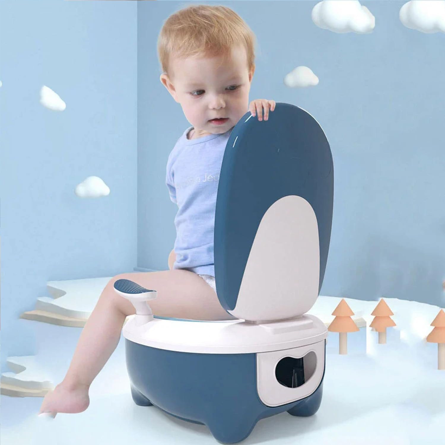 Potty Training Toilet Seat, Foldable Potty, Portable Potty Seat for Toddler in Travel & Indoor, Detachable Potty Chair for 1-12 Years image number 5
