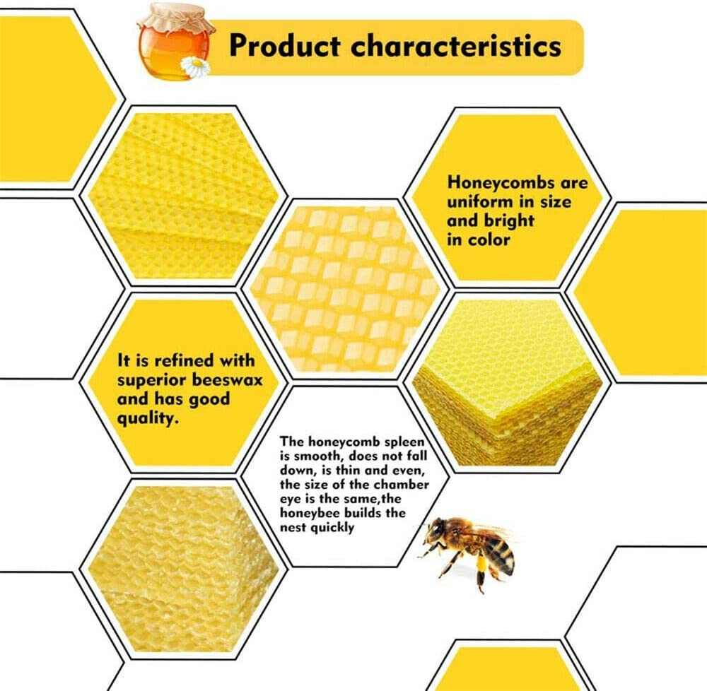 Costcom Honeycomb Foundation Sheet Wax Frames Beekeeping Honey Bee Hive Equipment 30PCS Beekeeping Supplies for Honey Production image number 5