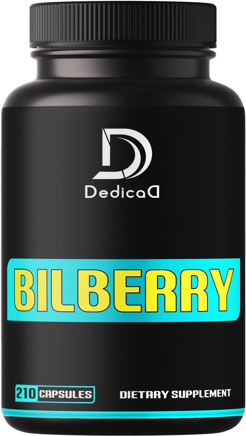 DEDICAD 3600Mg Bilberry Supplement for Eyes - 210 Capsules - Extra Strength for Support Vision, Cognitive, Body Management & Heart Health image number 1