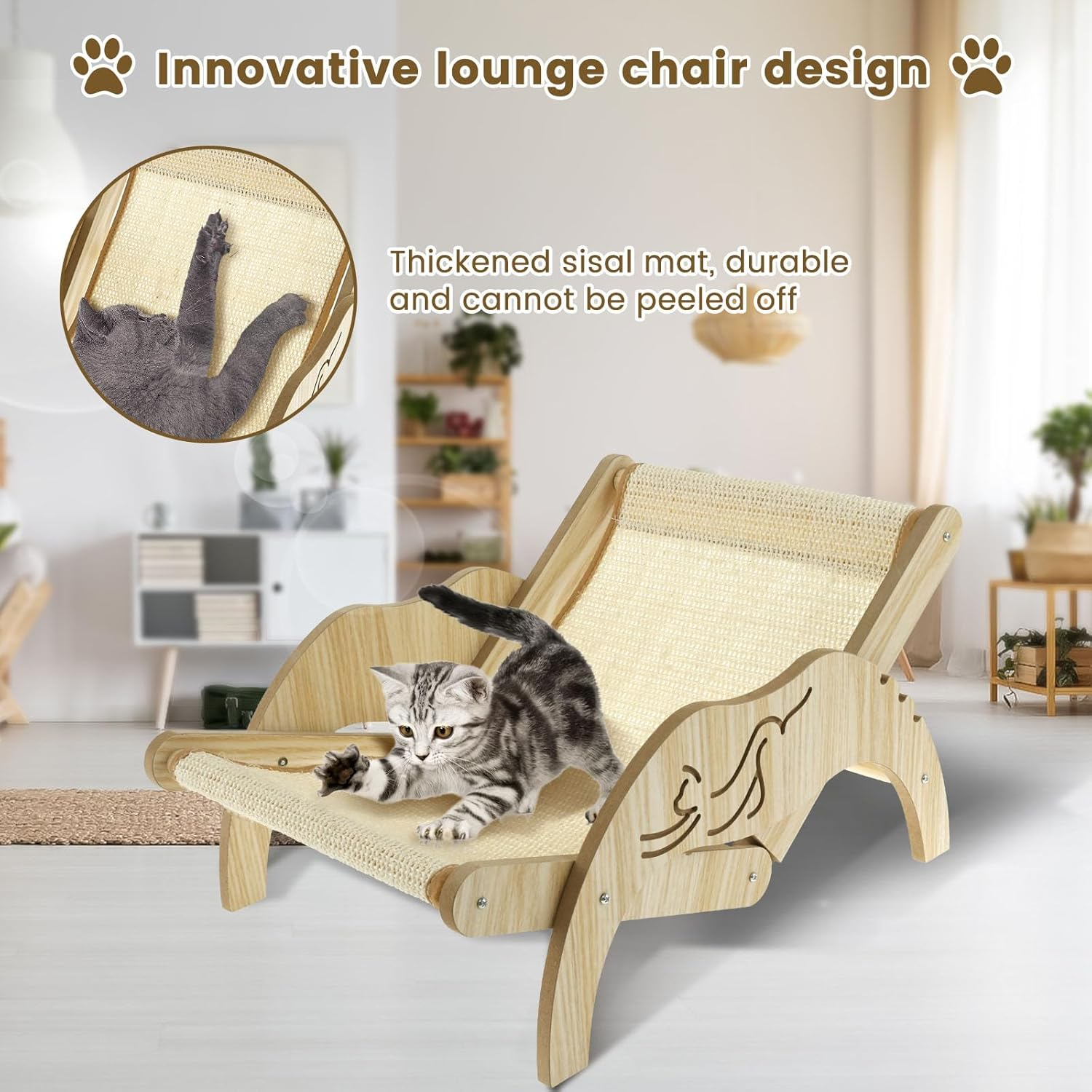 Cat Bed,Pet Hammock Bed,Cat Bed Hammock,Cat Hammock Chair,Cat Scratcher Lounger Bed,Cat Chair Bed,Cat Sisal Lounge Chair,Cat Scratching Chair,Cat Lounge Chair for Cats Beach Home Indoors Outdoors