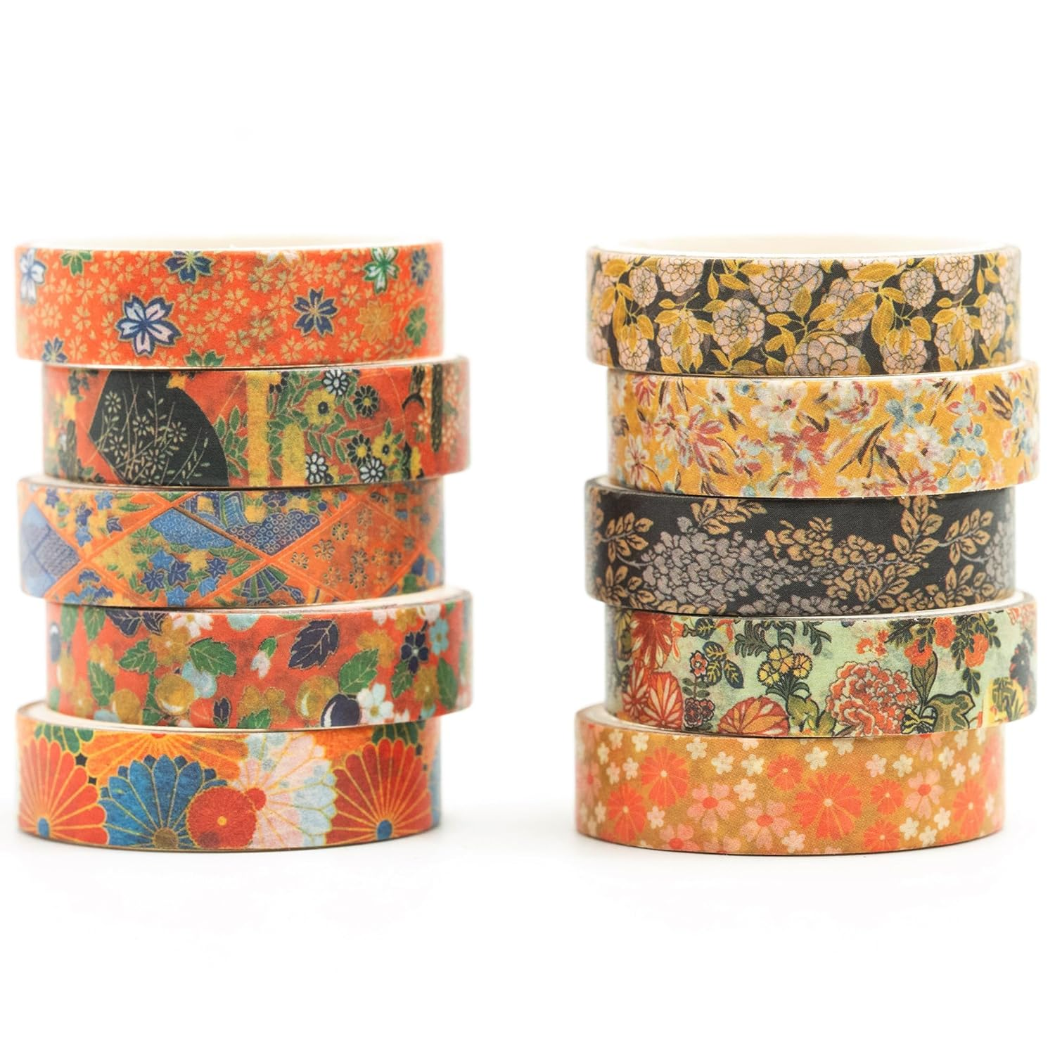 12 Rolls Ukiyo-E Style Washi Tape Set Japanese Kyoto Arts Adhesive Tapes Skinny Decorative Masking Tape Sets for Craft, Kids, Scrapbook, DIY, Gift Wrapping (Waves of Tradition)