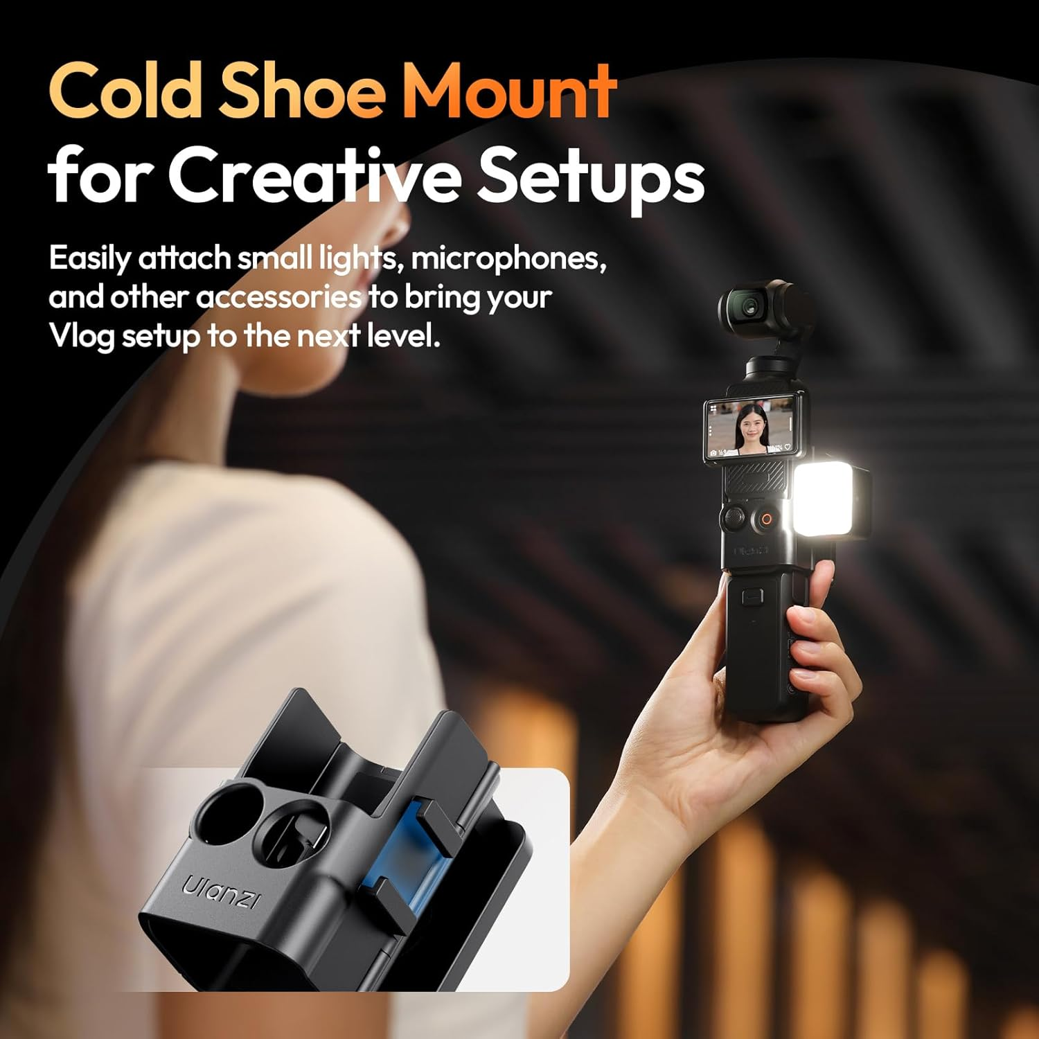 ULANZI PK15 Magnetic Mount Stand Compatible with DJI Osmo Pocket 3 Accessories,Quick Release Mount Action Camera Base for DJI Osmo Pocket 3 4