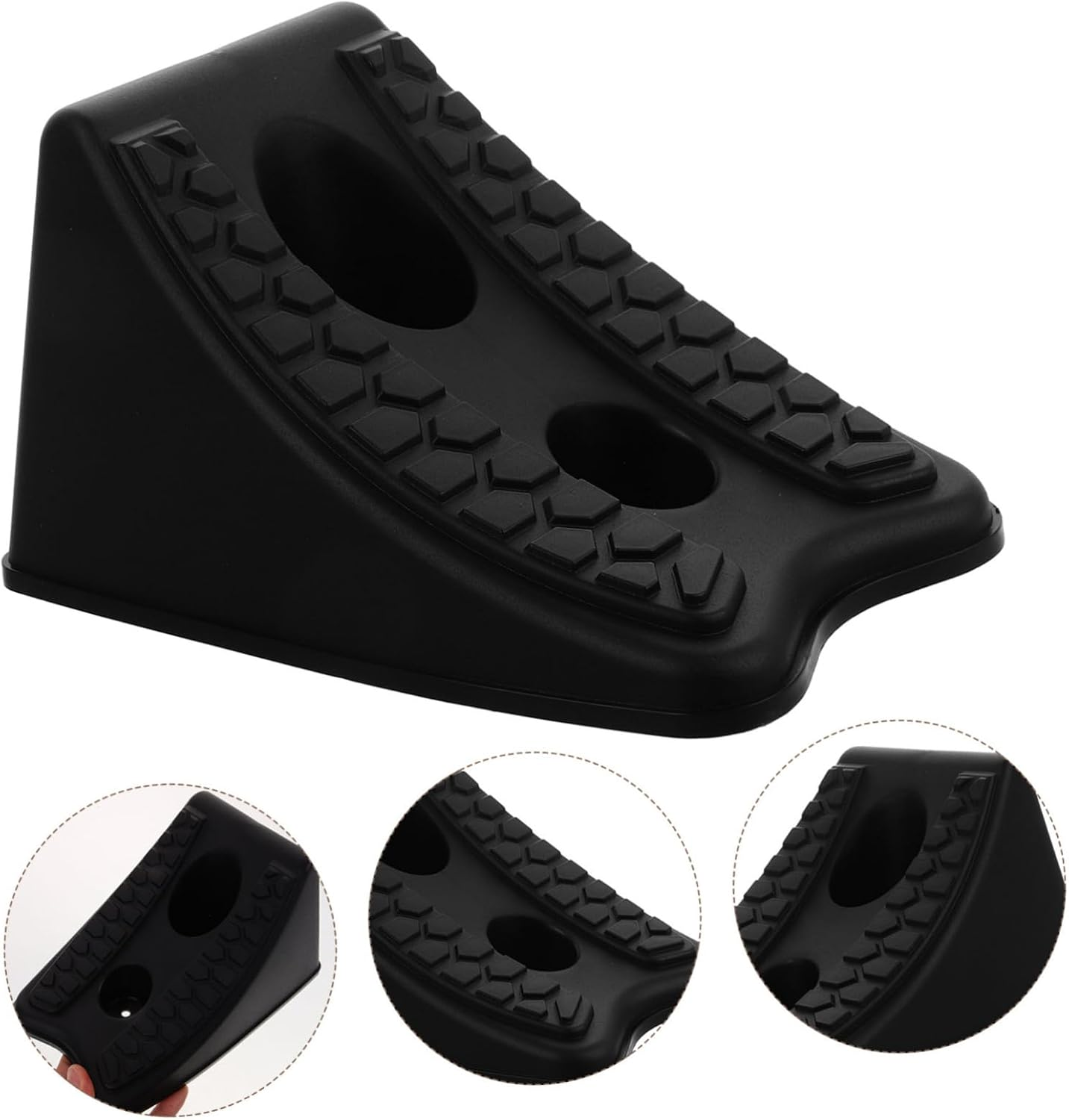 TOGEVAL Car Wheel Chock and Tire Ramp Rubber Anti-Slip Stabilizer Block for Trailer and Off-Road Vehicles, Sturdy Vehicle Wheel Stopper Accessory for Garage Parking and Driveway Safety image number 6