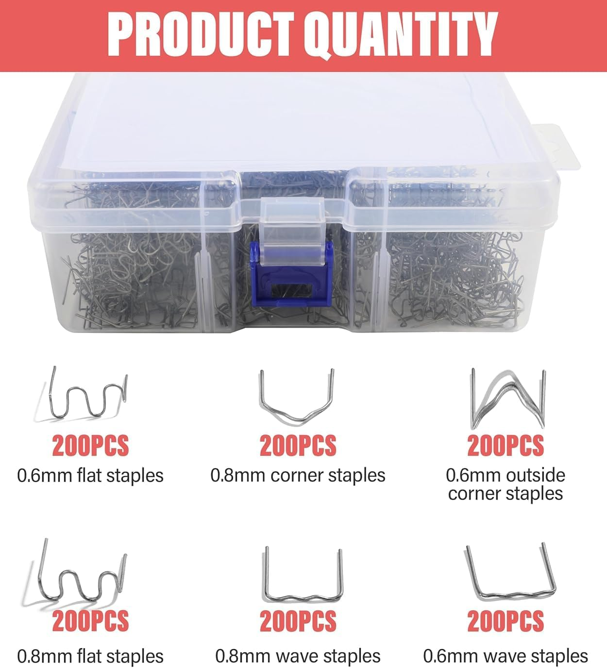 Automotive Plastic Repair Machine Welding Hot Stapler, 1200PCS Welder Staples with Storage Box, Welding Rods Hot Staple Repair Machine,Plastic Welding Kit for Repair Machine Car Bumpers image number 2