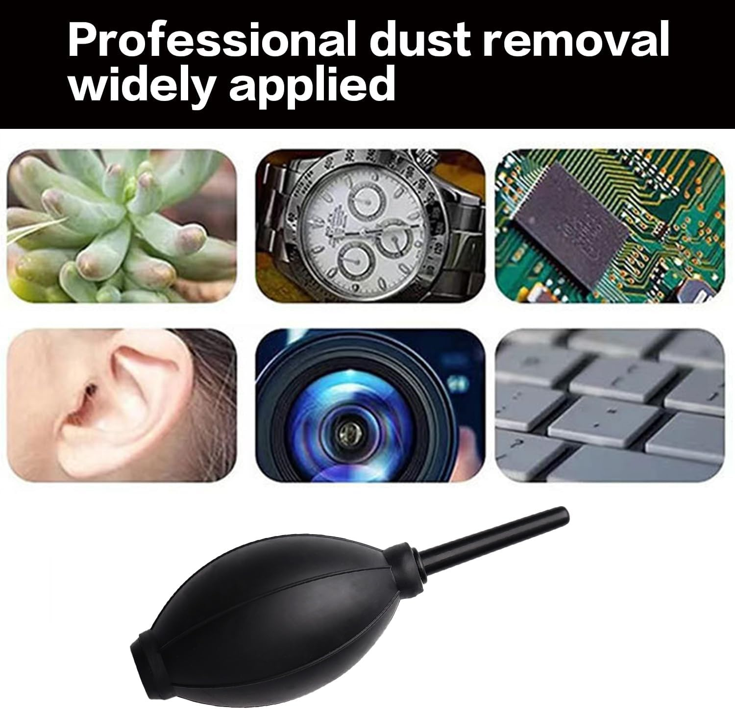 Aiokuo 2Pcs Air Blower Dust Blaster for DSLR, SLR & Digital Camera Lens and Sensor Cleaning &ndash; Rubber Bulb Air Pump Dust Cleaner (Black) image number 3