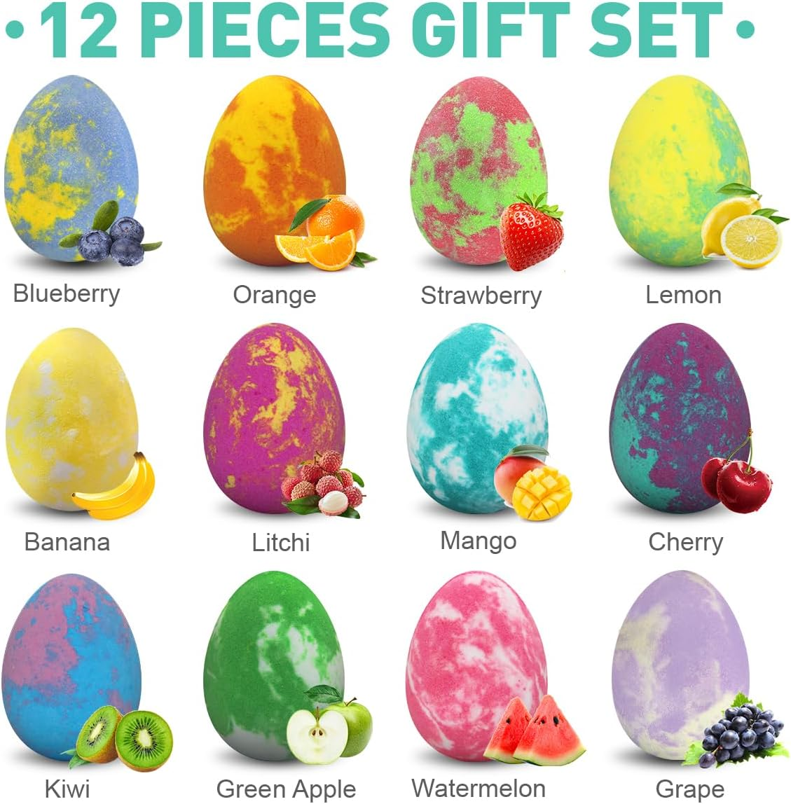 Bath Bombs for Kids with Toys inside for Girls Boys - 12 Pcs XXL Large Size Gift Set, Surprise Unicorn Necklace Bracelet Toy, Handmade Bubble Bath Fizzies Spa Fizz Balls Kit for Women image number 5