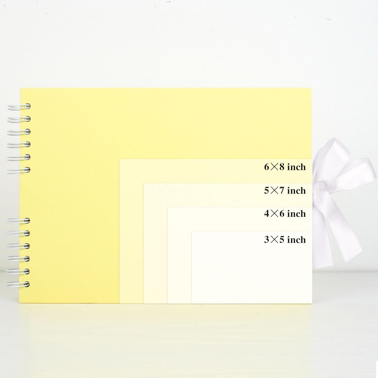 Scrapbook Memory Book with 20 Sheets White Pages 11.5X8.5 Inch DIY Album Set with Corner Stickers for Baby Shower Birthday Wedding Travelling, Yellow image number 5
