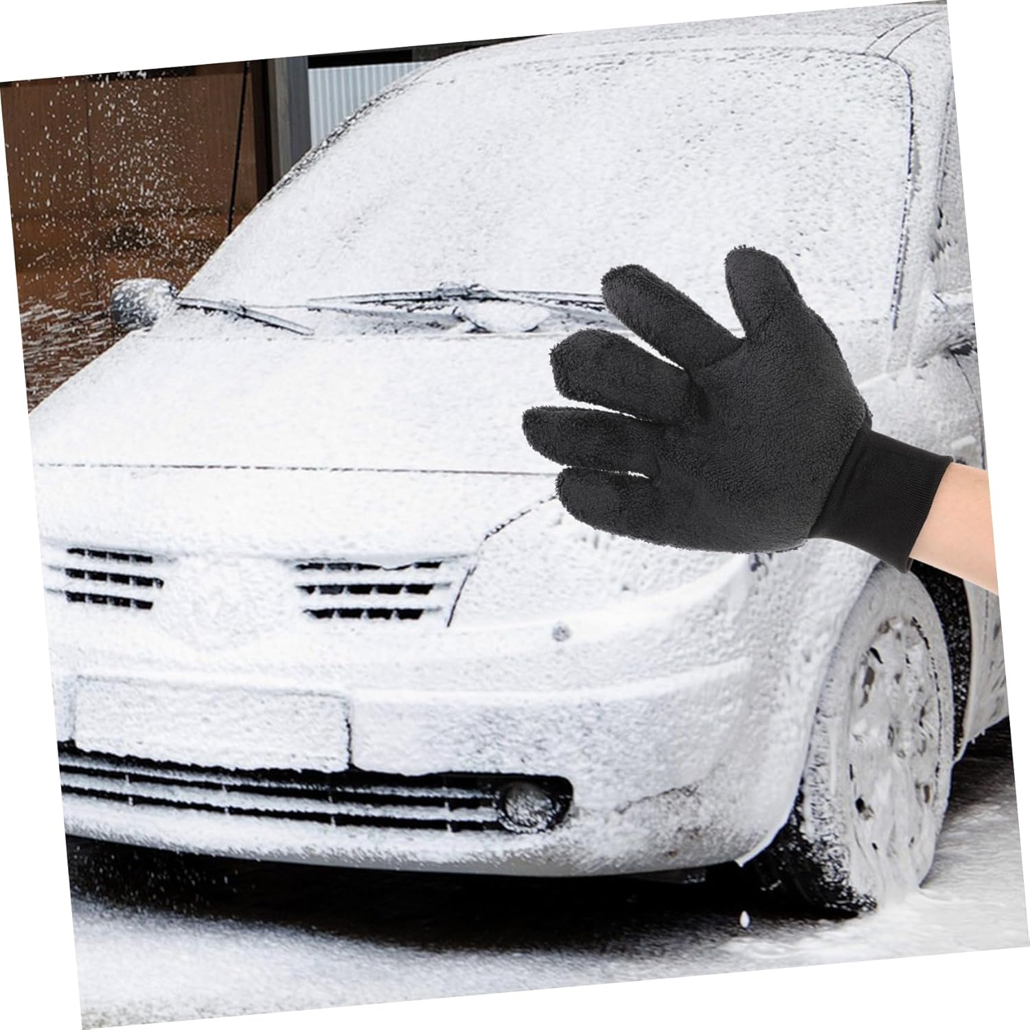 MUELODSIC Car Washing Glove Dual Sided Coral Fleece Car Wash Mitt for Gentle Automotive Cleaning Scratch Vehicle Exterior Care Easy to Use and Portable image number 3