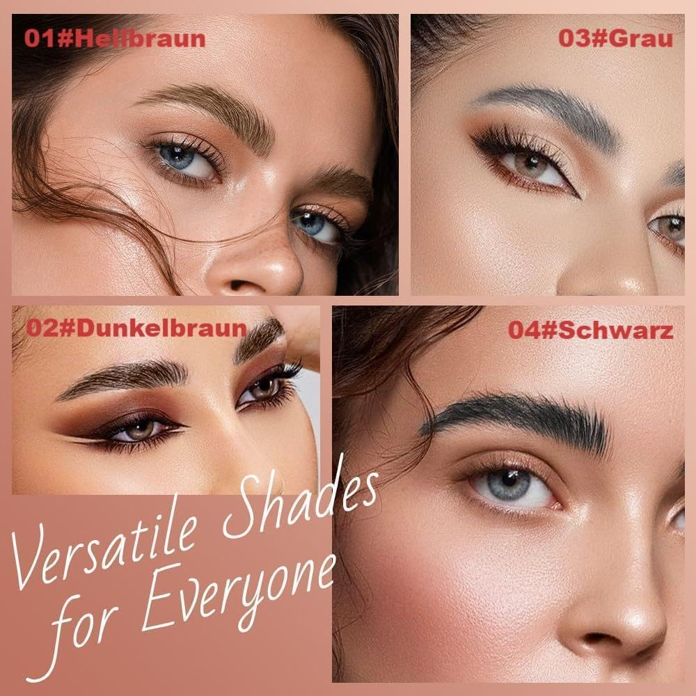 Pack of 2 Magic Microblading Eyebrow Pencil with 4 Micro Fork Tips, Smudge-Proof Eyebrow Colour, Provides Natural Looking, Defined Eyebrows (Light Brown (2 Pieces)) image number 4