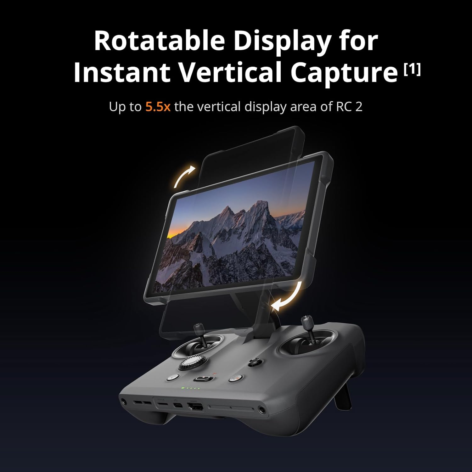 DJI RC Pro 2 Remote Controller, 7-Inch High-Bright Rotatable Display for Vertical Filming, Collapsible Control Sticks, Built-In Mic, 4-Hour Battery Life, Compatible with DJI Mini 5 Pro and More image number 4
