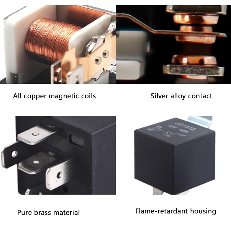 WADY 5Pcs12V 40A 5-Piece Automotive 5-Pin SPDT Car Relay with Interlocking Harness Receptacle Holder, 40A Relay Connector for Cars, Trucks, and Vehicles image number 4