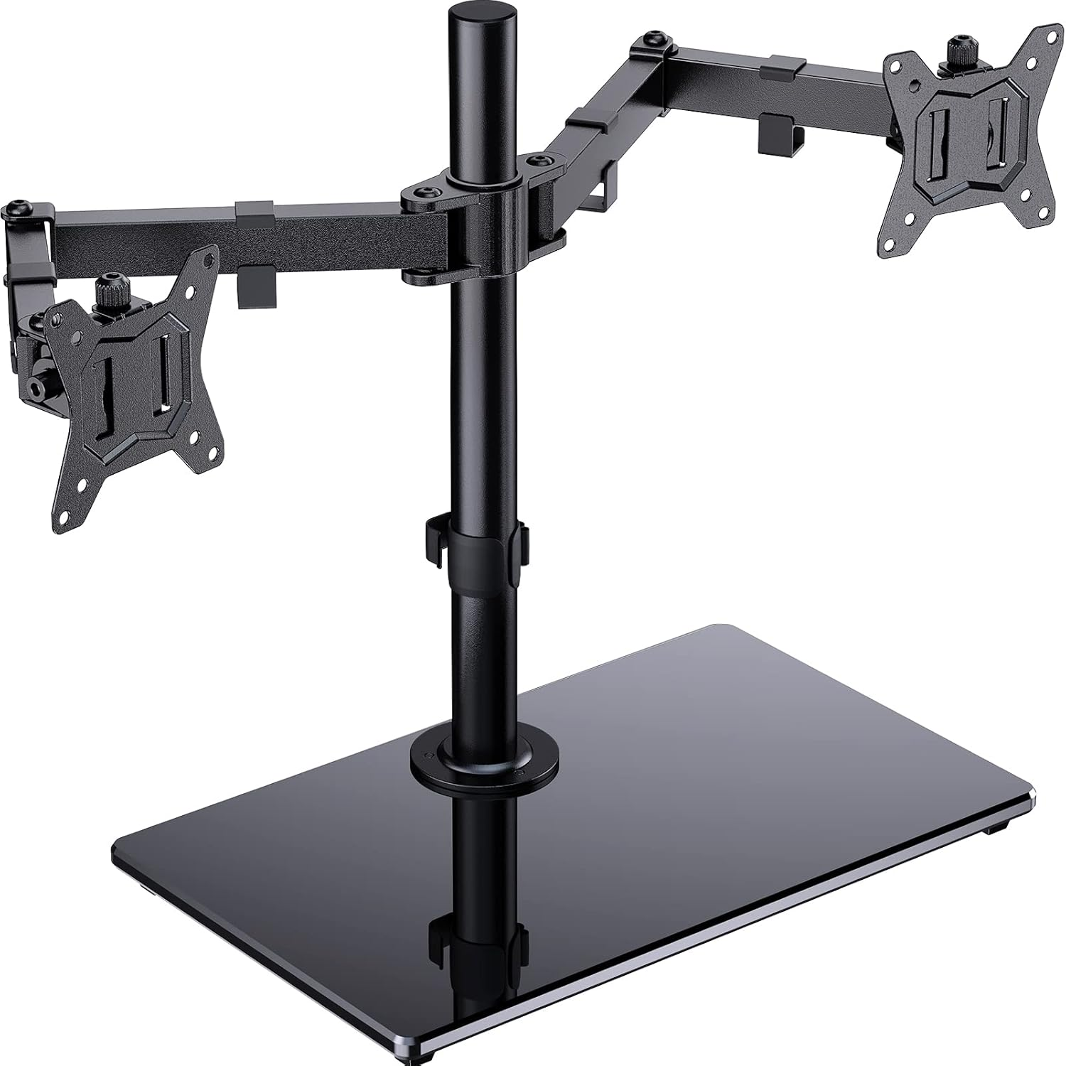 Ergear Dual Monitor Stand for 13&rdquo;- 32&rdquo; Screen, Freestanding Dual Arm Desk Mount with Sturdy Base, Double Monitor Arm Hold 8Kg/Armwith Height Adjustable, Swivel, Tilt, Rotation, EGCM3 image number 2