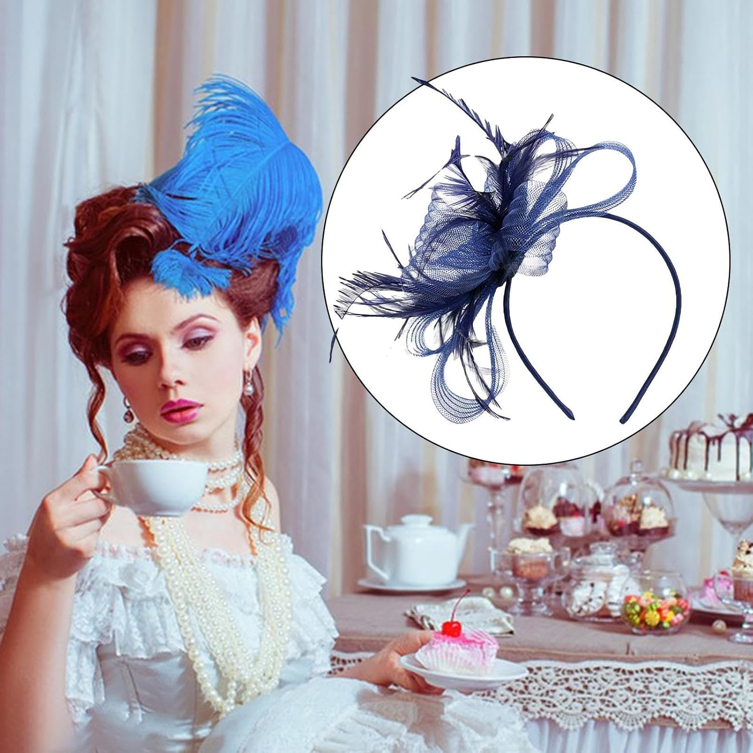 Hat Headband | Fascinator Headwear,Small Hat Mesh Headpieces Hair Accessories for Daily Use Girls Women Outdoor Festival Costume Gathering Social Events Weddings Home