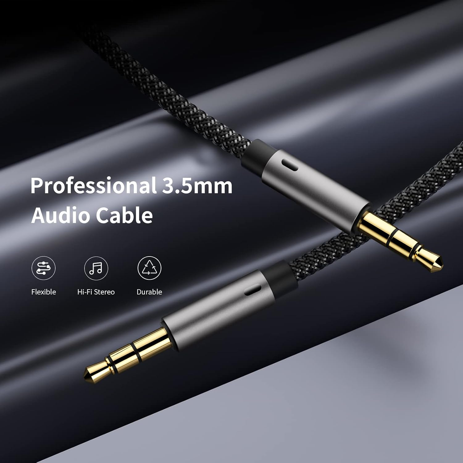 Aux Cord for Car 6 Ft,3.5Mm Audio Cable Male to Male Stereo Hi-Fi Sound Nylon Braided Aux to Aux 1/8 Cable for Headphones Car Home Stereos Speakers Tablets image number 4