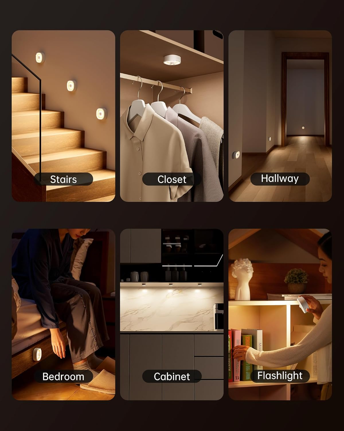 Homelist 68-LED COB Night Light with Motion Sensor, 100 Lm, Dimmable, Rechargeable, 3 Colours, Stair Light with Motion Sensor, Under-Unit Light, Kitchen LED for Stairs, Kitchen, Hallway, Bathroom image number 4