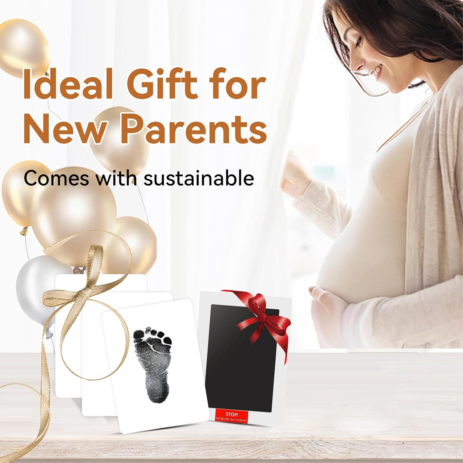 4-Pack Inkless Hand and Footprint Kit - Ink Pad for Baby Hand and Footprints - Dog Paw Print Kit, Dog Nose Print Kit - Baby Footprint Kit,Baby Foot Printing Kit, Handprint Kit (Jet Black) image number 1