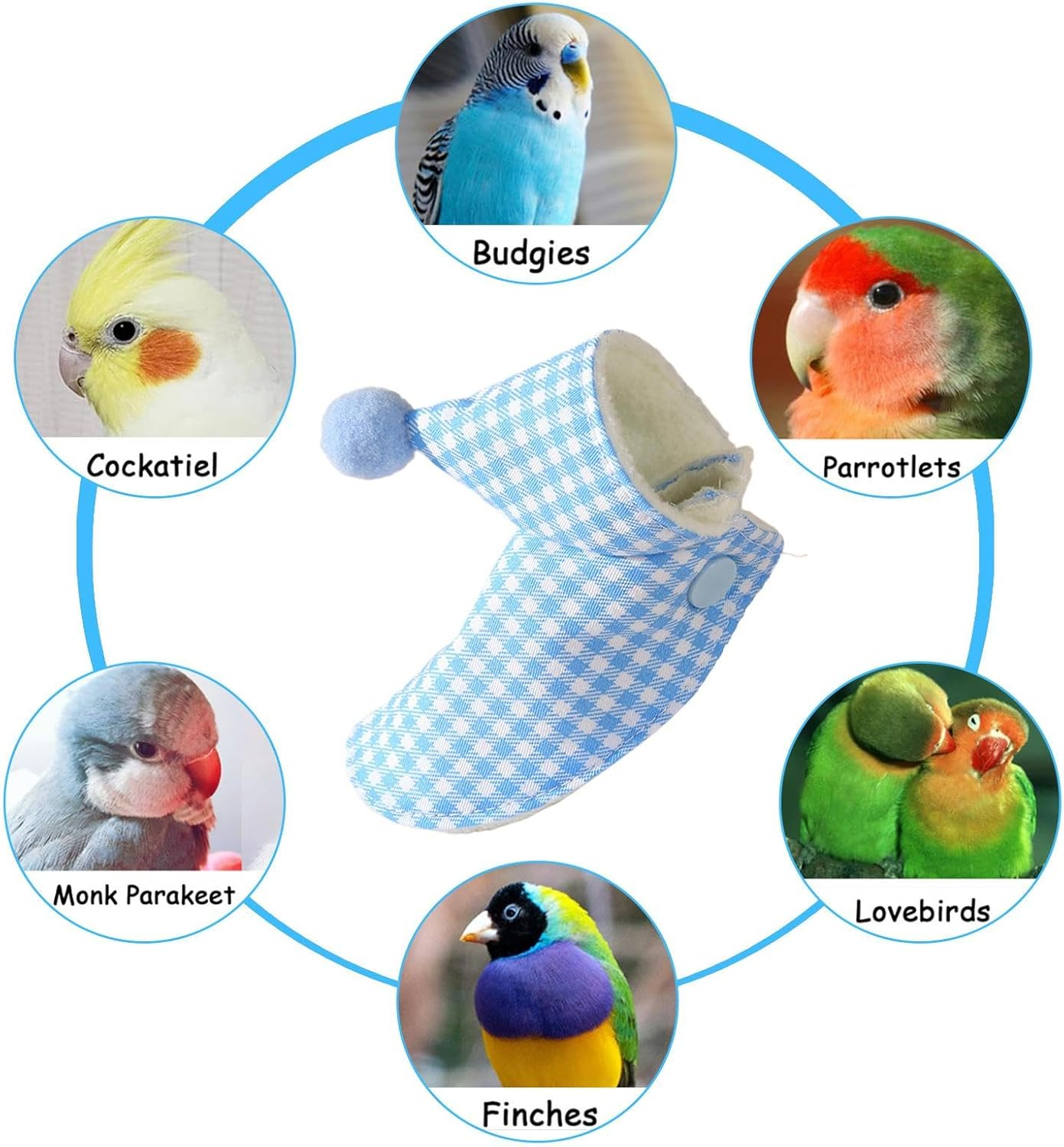 Generisch Bird Clothes for Parrots, Budgies & Small Birds - Blue Polyester Blend Bird Coat/Suit - Small Size - Summer - Water Resistant - Comfortable & Secure - Machine Washable image number 4