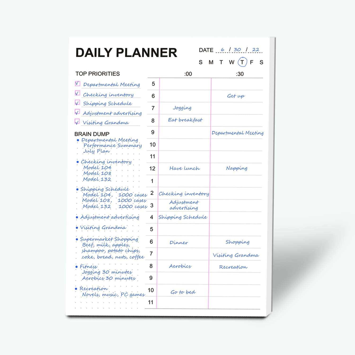 Tiankool to Do List Notepad - Daily to Do List with Priorities, Hourly Scheduler and Notes - Daily Planner Notepad for Work, Study, Appointments, 60 Tear off Sheets Planning Pad, 7X10 Inch image number 5