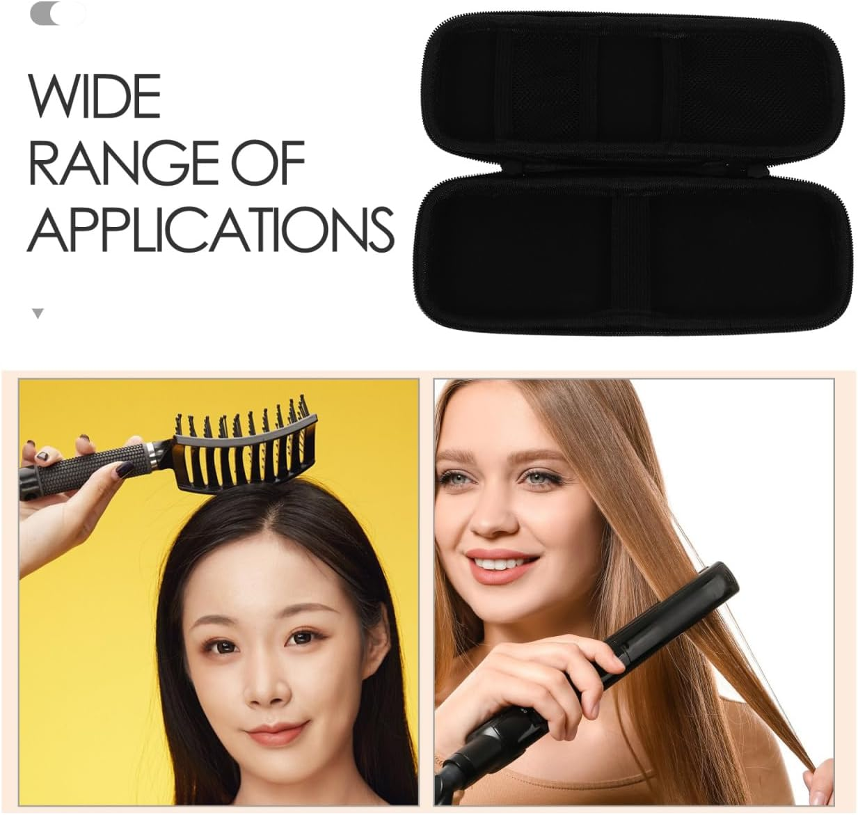 Beaupretty Heat Resistant Bag Curling Iron Bag Hair Straightener Brush Travel Curling Iron Storage Bag for Straightener Holder Hair Tool Bag, Black, 25.50X7.00X4.00CM, Sports image number 6