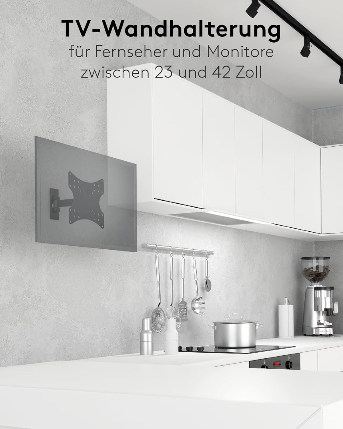 Goobay Fullmotion S2 Single-Arm Wall Mount for TV Size 23-42, Black image number 5