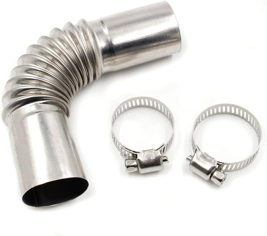 Diesel Heater Exhaust Pipe, Silver Stainless Steel 24Mm Air Diesel Parking Heater Exhaust Pipe Tube Elbow Connector for Webasto Eberspacher Diesel Boat Heater 13Cm Exhaust Pipes and Tips image number 6