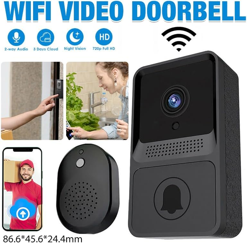 Wireless Wifi Video Doorbell Smart Phone Door Ring Intercom Camera Security Bell- Ultra-Hd Intercom Camera Security System- Seamless Mobile Phone Integration & 120&deg; Wide-Angle View image number 5