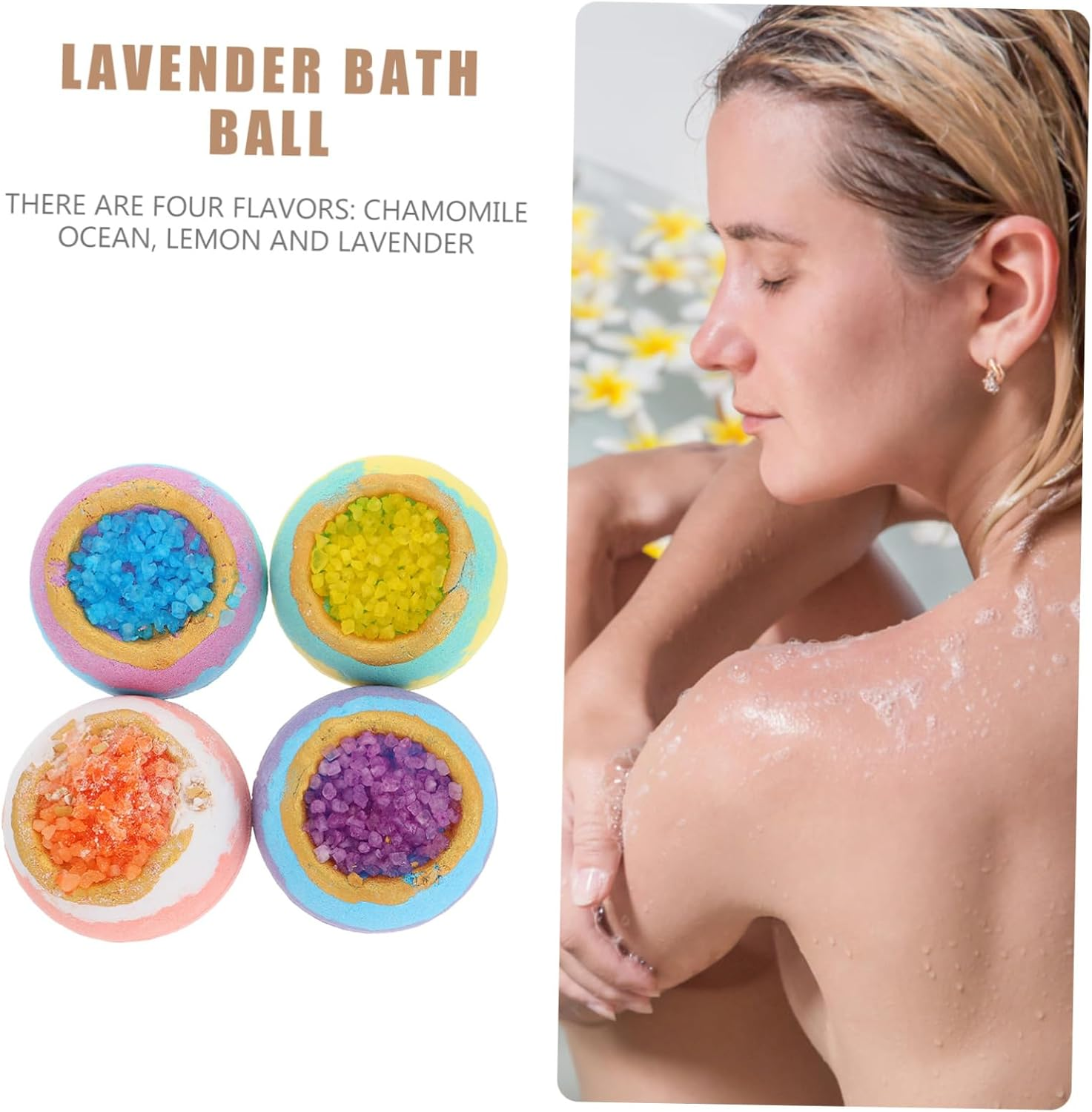 Healeved 4Pcs Exfoliating Bubble Dead Sea Bath Balls Boys and Girls Bubble Bombs Box image number 2