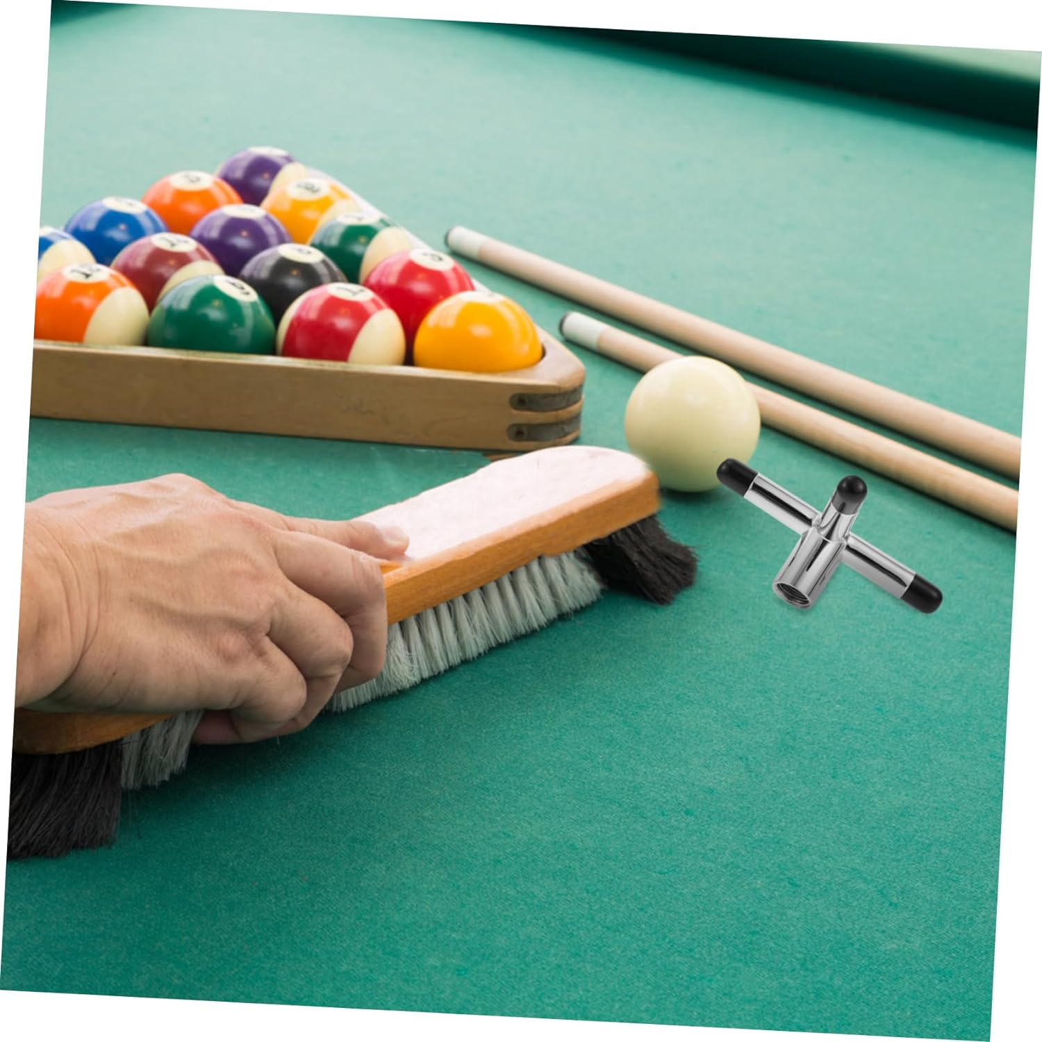 Portable Silver Metal Pool Bridge Stick Cross Rest for Snooker Cue Non-Slip Rubber Tip, Cue Accessory Suitable for Billiards and Pool Players image number 4