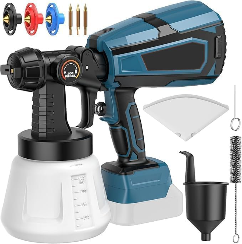 Cordless Paint Sprayer Compatible with Makita 18V,200W,1000ML Container Spray Paint Gun with Brushless Motor, 3 and Copper Nozzle, Spray Gun for Painting Ceiling, Fence, Walls