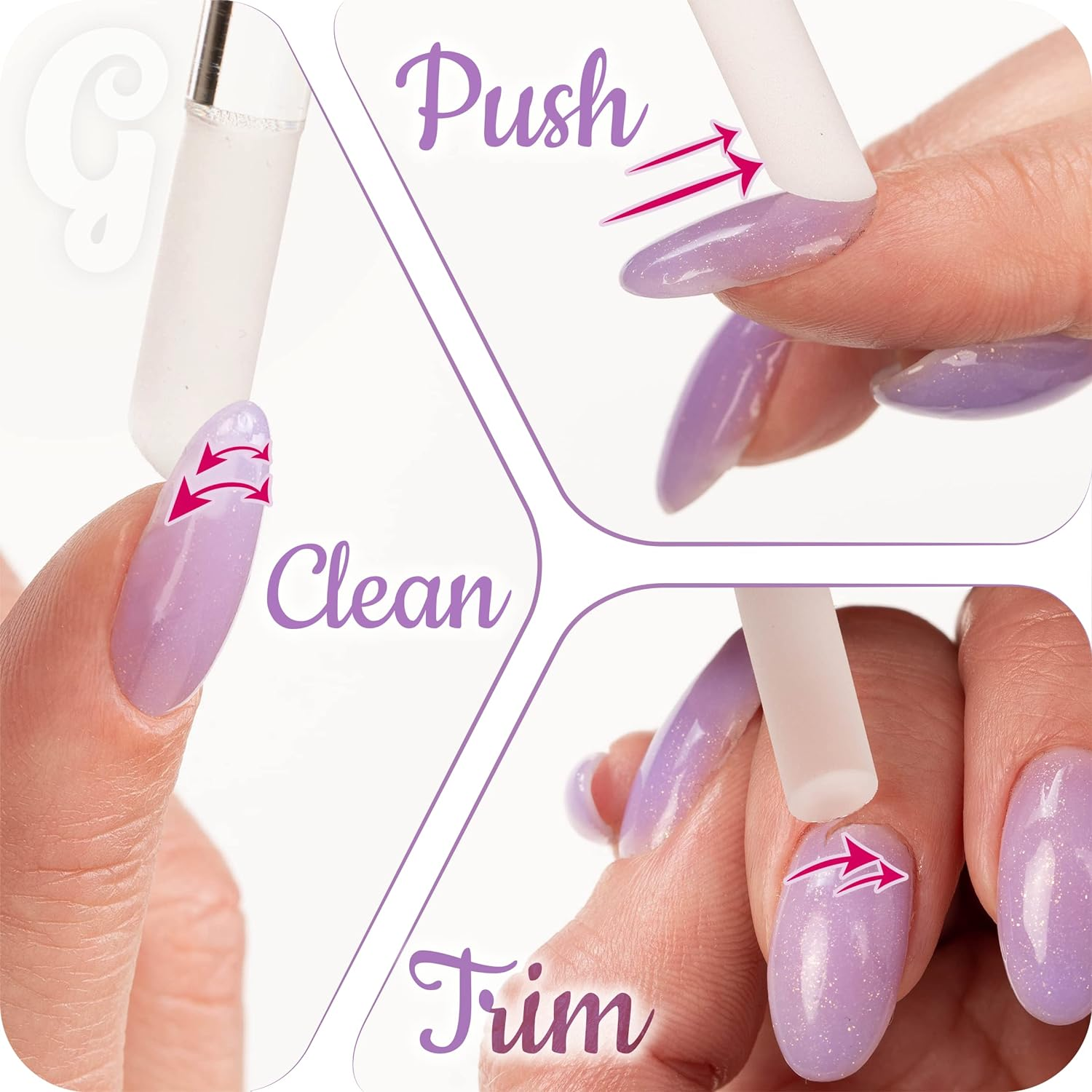 GLADZY Glass Cuticle Pusher Tool - Dual Ended Manicure Stick, Etched Crystal Glass Cuticle Remover, Callous and Dry Skin Fingertip File, Nail Shaper, Professional Nail Care, Ethically Made in EU image number 3