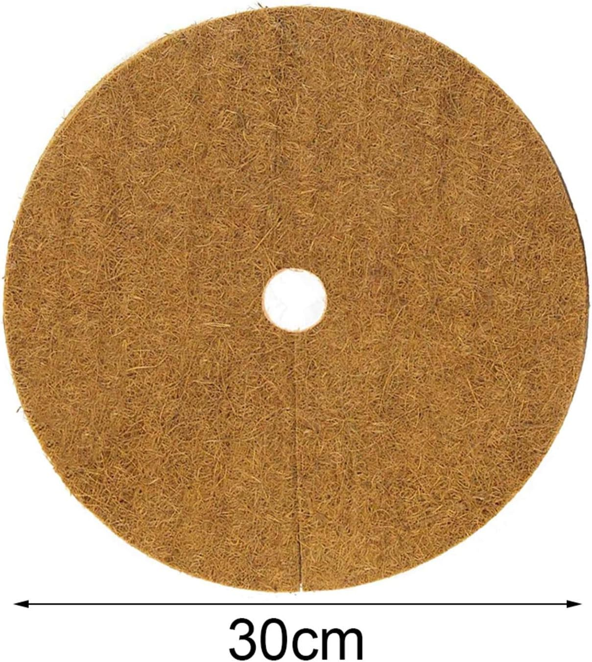 Palm Fiber Disc Mat, Coconut Mat, 10 Pieces, Coconut Liner, Plant Pot, Fiber Liner, Coconut Liner Ring, Reduces Moisture Evaporation, Prevents Drying, Suppresses Weed Growth, Reduces Temperature, - 30Cm image number 4