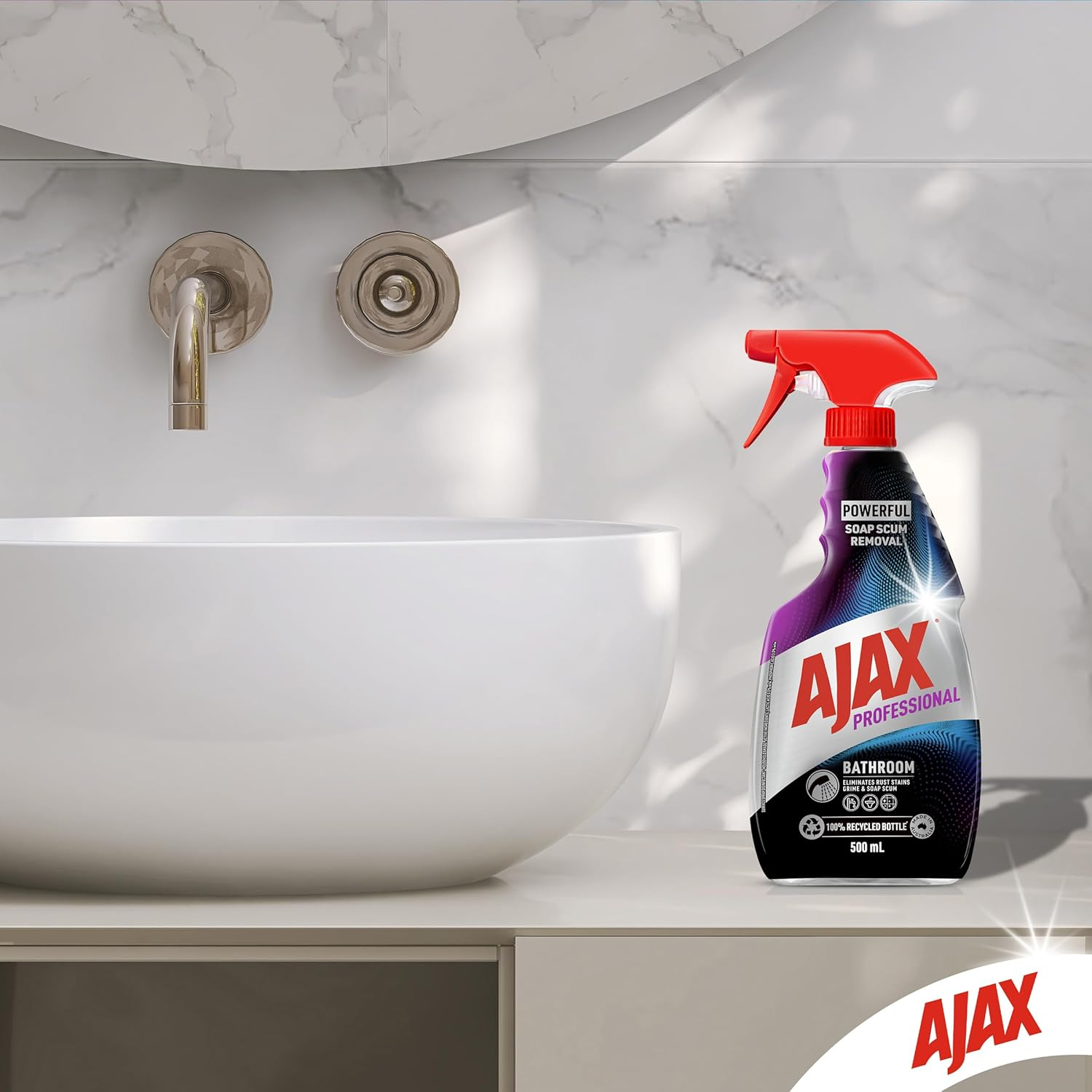 Ajax Professional Bathroom Disinfectant Cleaner, 500Ml, Trigger Surface Spray image number 3
