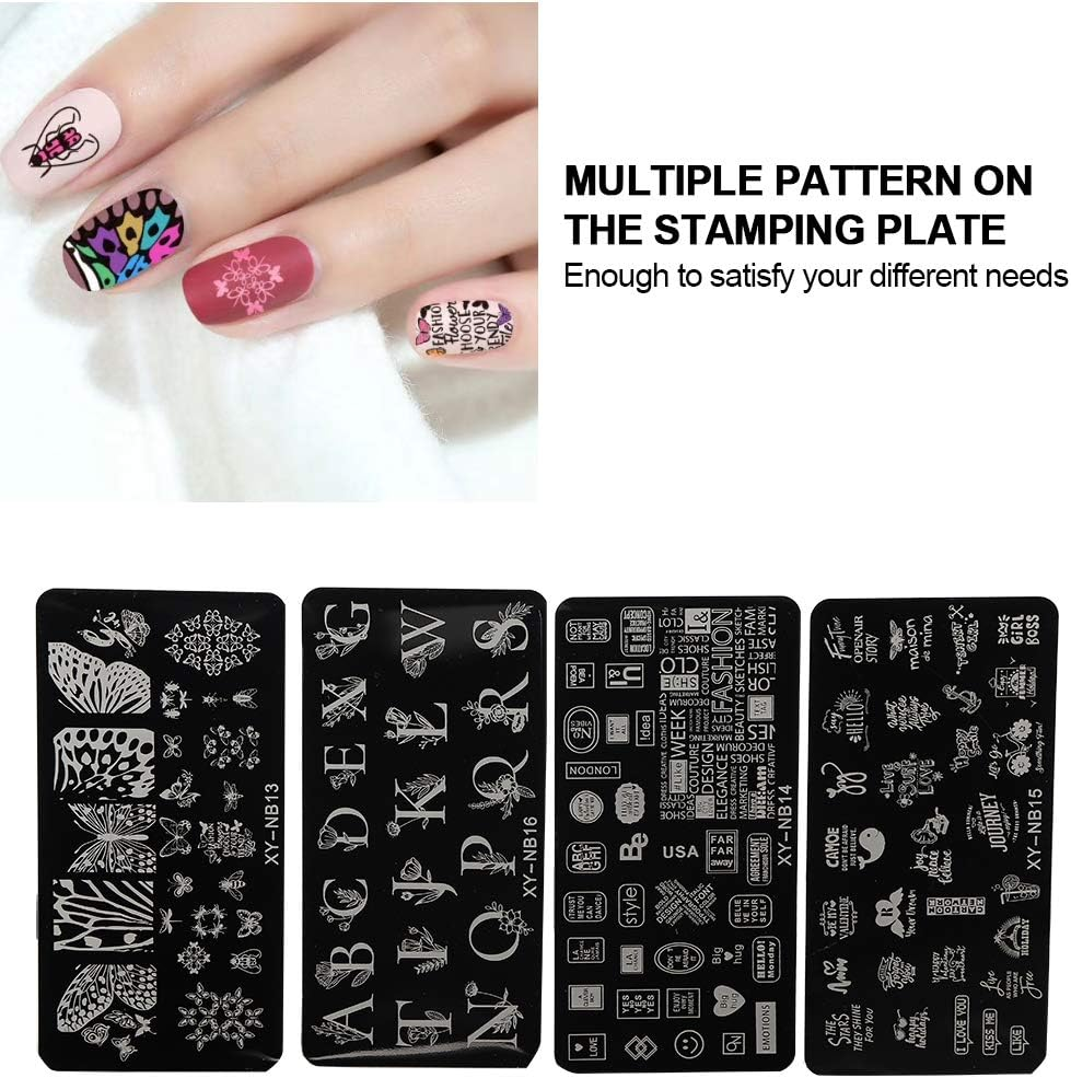 Nail Art Stencils, Durable without Deformation Nail Stamping Template, Convenient and Practical Not Easy to Fall off Exquisite Workmanship for Home Beauty Salon(13-16) image number 4