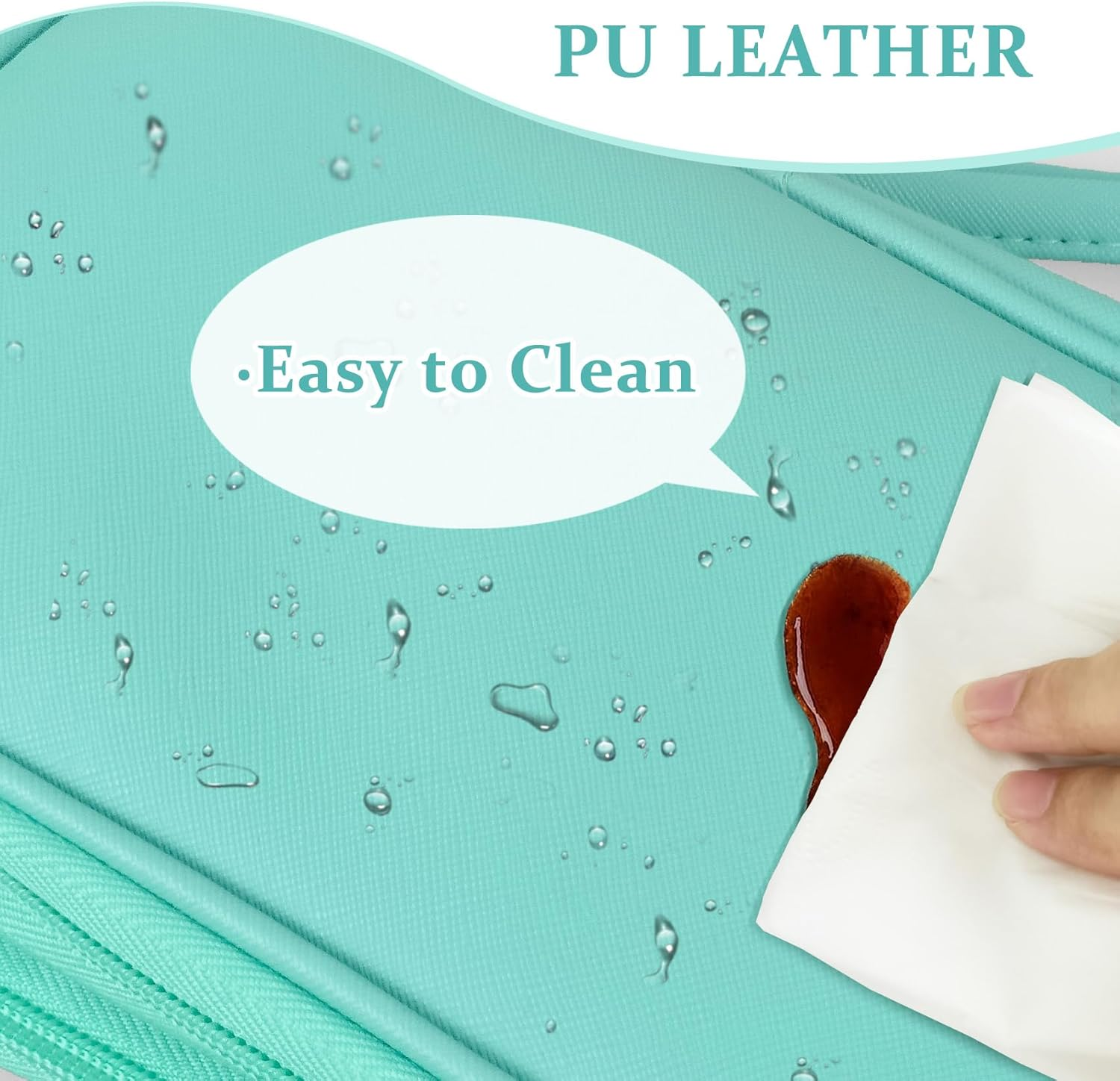 COSHAYSOO Electronics Organizer Bag Travel with Chenille Letter Patch TECH Traveling Must Have Accessories Cute Personalized Gift for Women Cable Cord Charger Storage Pouch (Greenish Blue) - Black-Scenic Spots image number 4